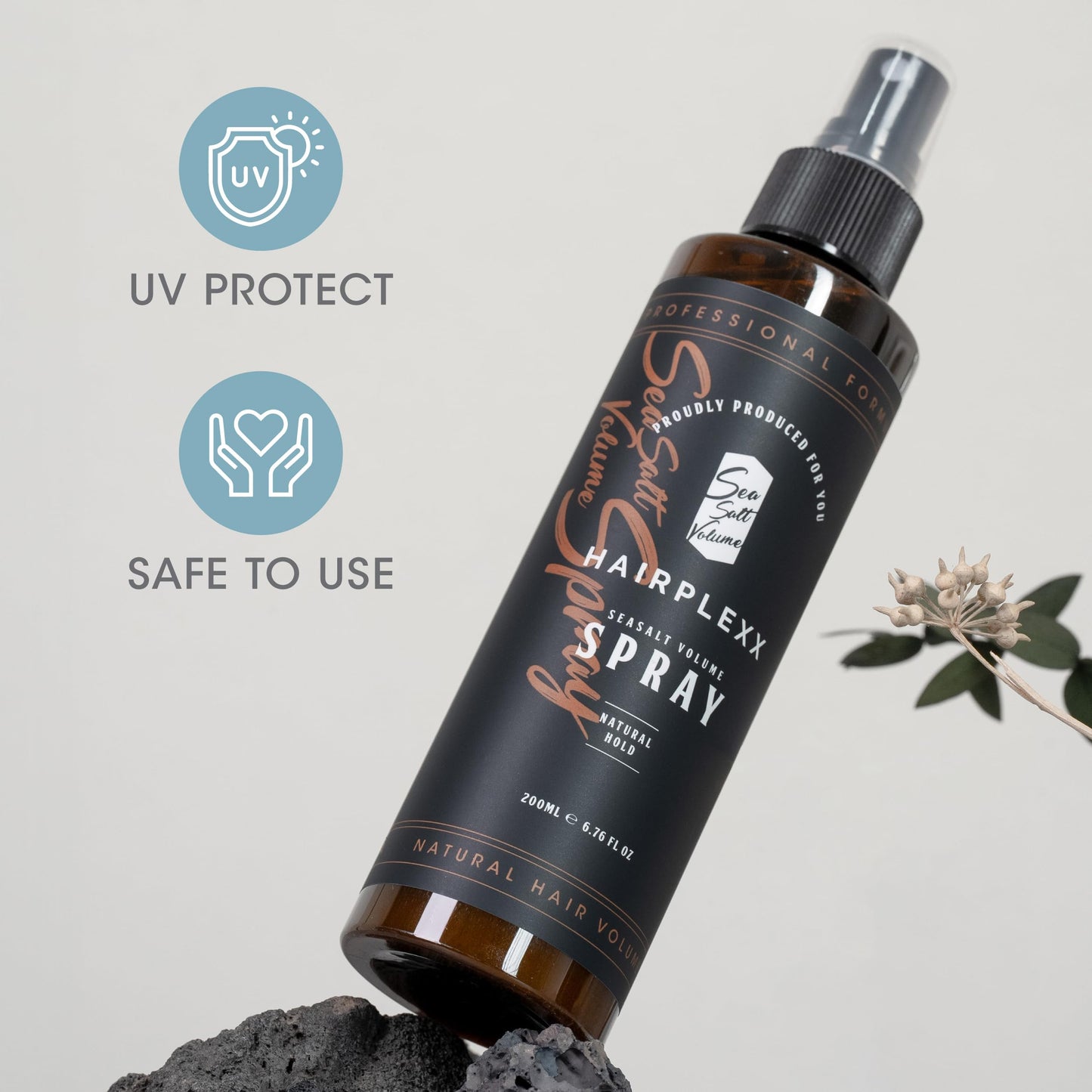 Hairplexx Sea Salt Volume Spray – Natural Thick Look, Matte Finish, UV Protection | Paraben Free (6.76 Fl Oz x2, Ocean Fresh)