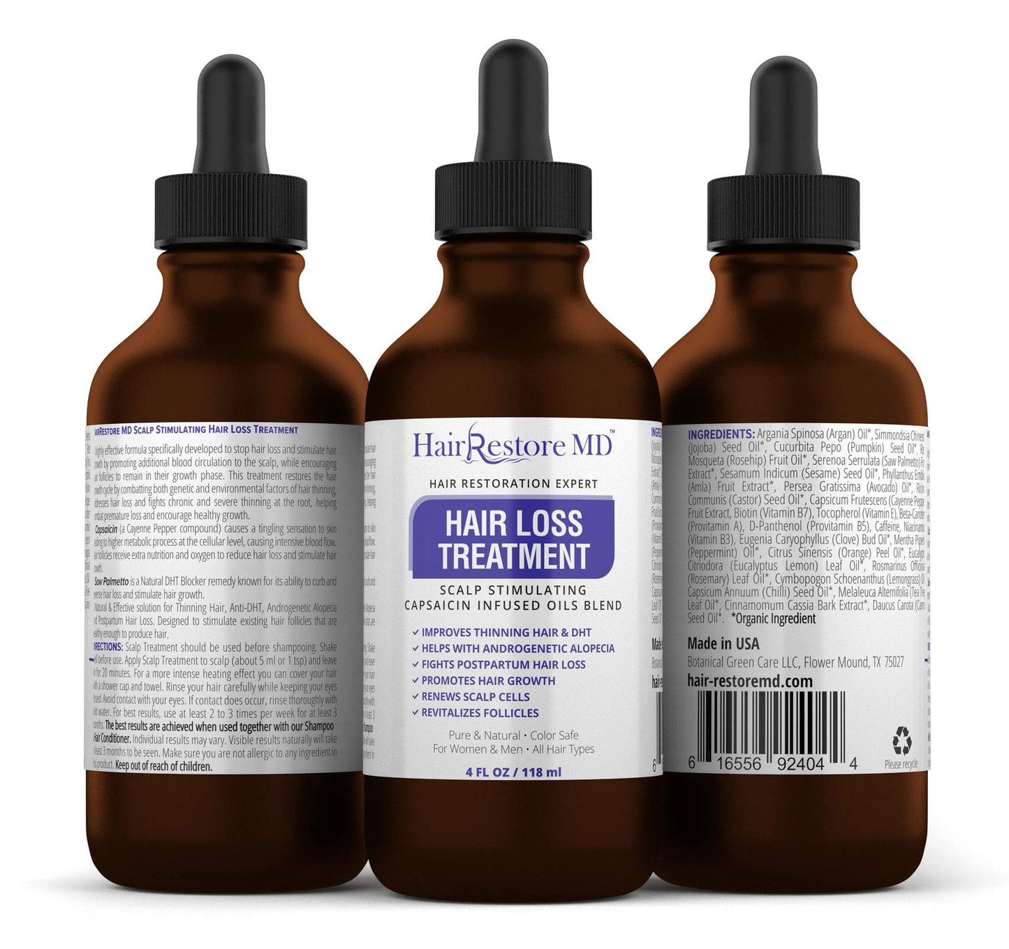 HairRestore MD DHT Blocker Oil with Cayenne – Hair Regrowth Serum