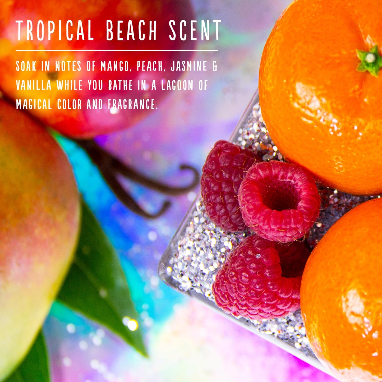 Hallu Unicorn Bath Bomb – Mango Peach & Vanilla, 140 g, 8-pack