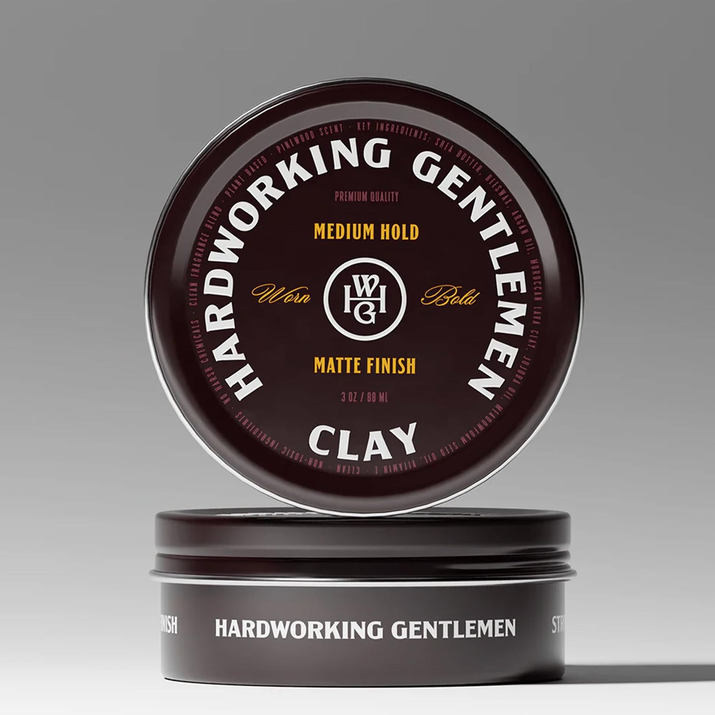 Hardworking Gentlemen Medium Hold Hair Clay – Matte Finish, 3 oz, Made in USA