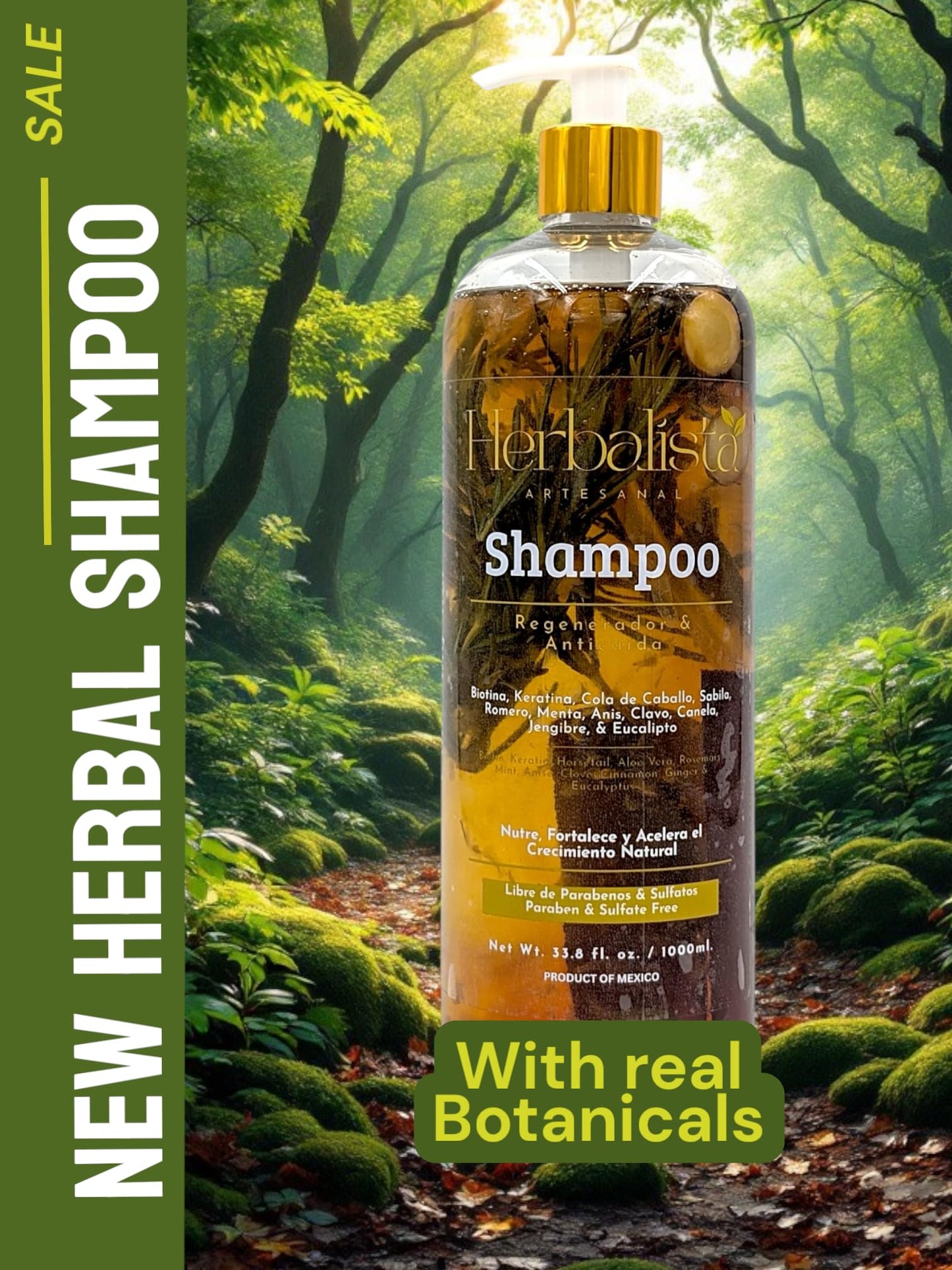 HERBALISTA Viral Herbal Shampoo 1000ml – Real Botanicals for Strength, Nourishment & Natural Shine