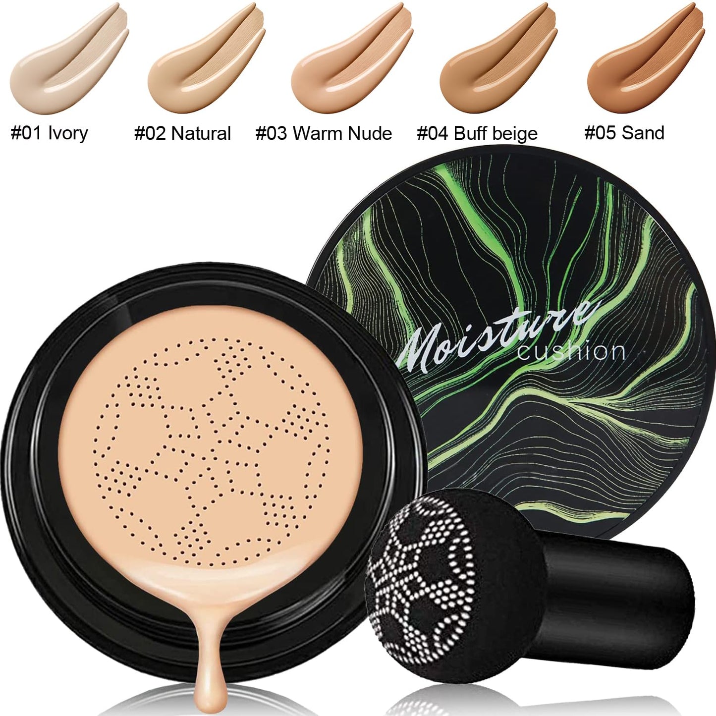Hilareco Mushroom Head Air Cushion CC Cream + Phoera Powder Set Buff Beige #04