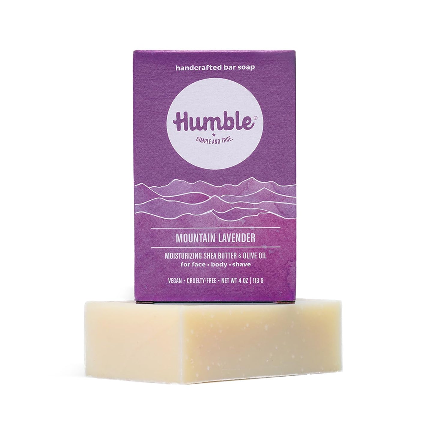 Humble Brands Mountain Lavender Handcrafted Soap – 3 Pack, Cold-Process, Cruelty-Free, Organic