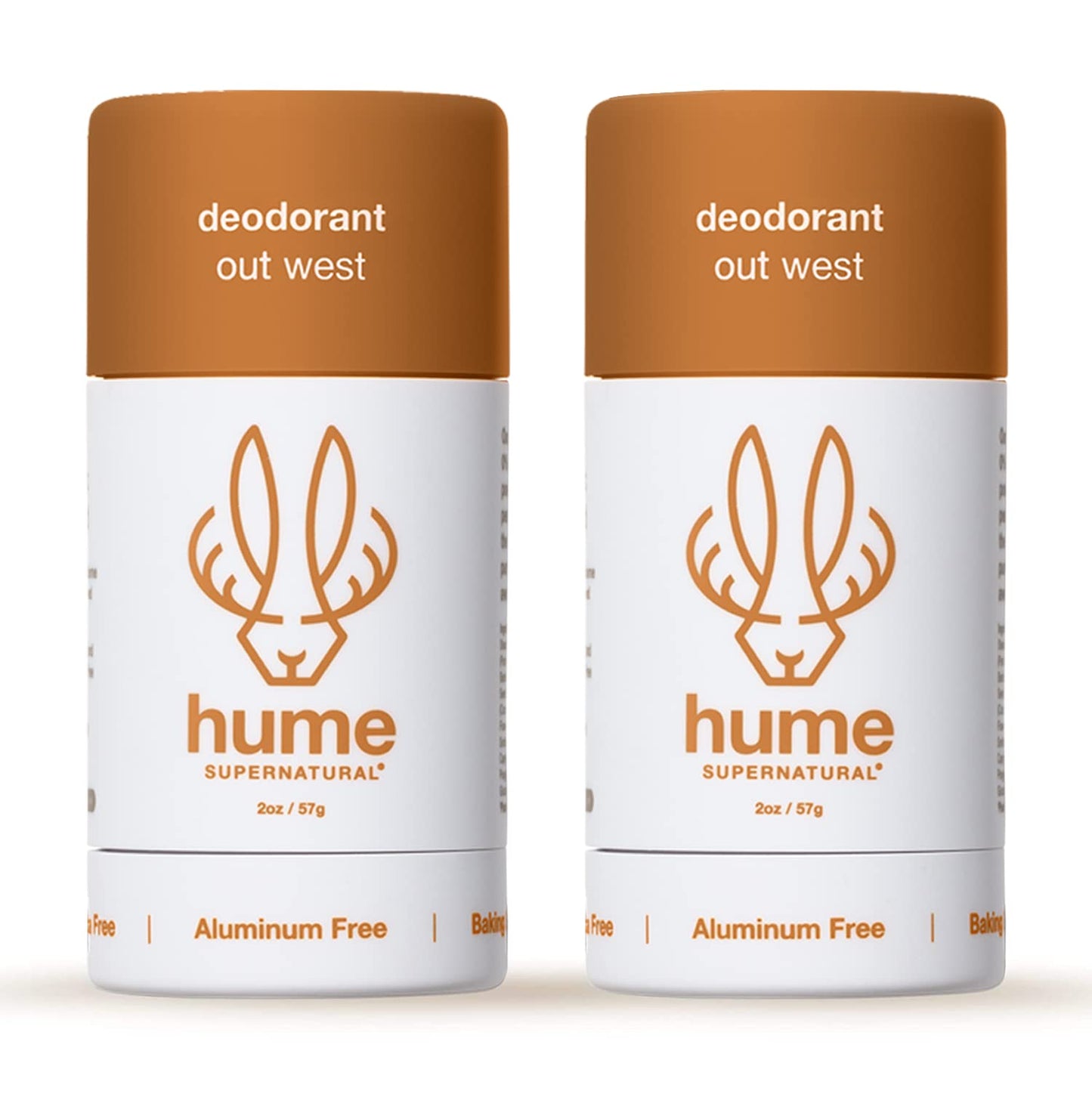 Hume Supernatural Aluminum Free Deodorant | Probiotic Plant-Based, Long-Lasting Freshness (Out West 2-Pack)