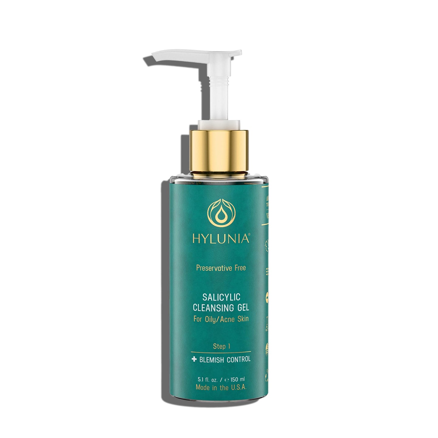 Hylunia Salicylic Facial Cleansing Gel – Deep Pore Cleanser for Oily & Acne-Prone Skin | Hydrates & Brightens