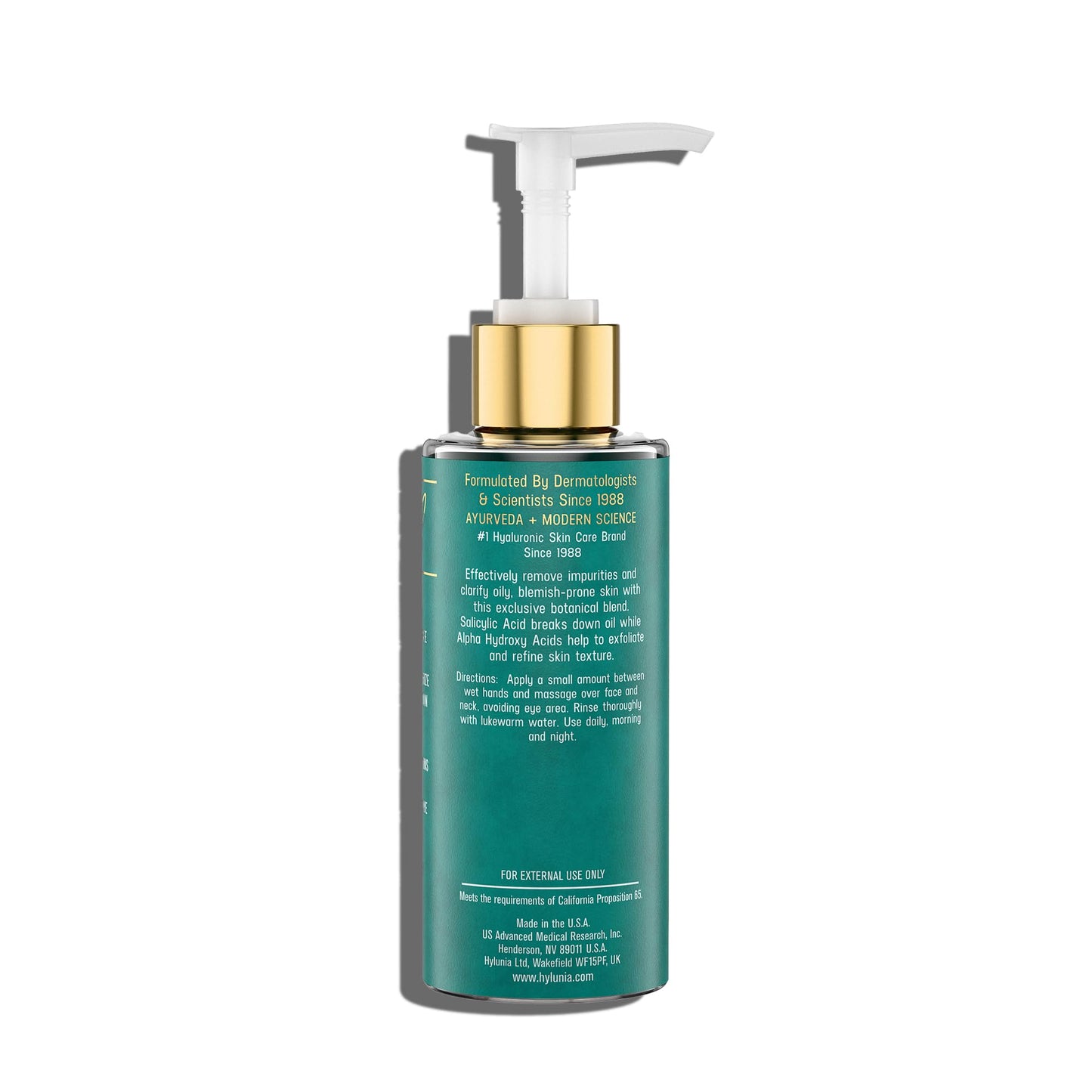 Hylunia Salicylic Facial Cleansing Gel – Deep Pore Cleanser for Oily & Acne-Prone Skin | Hydrates & Brightens