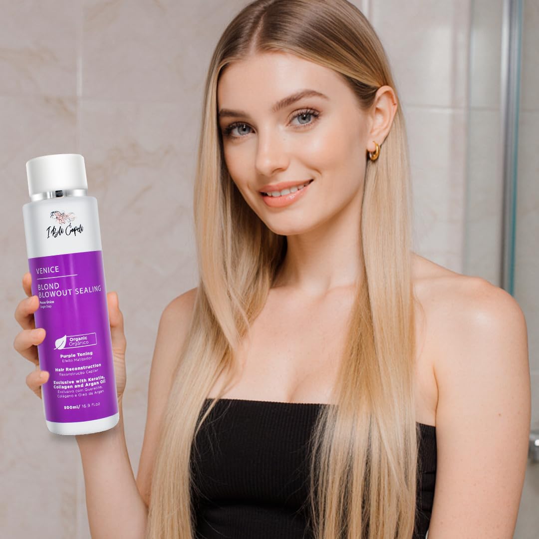 I Belli Capelli Venice Organic Keratin Treatment – Formaldehyde-Free 1-Step Blowout for Blond & Color-Treated Hair (500ml)