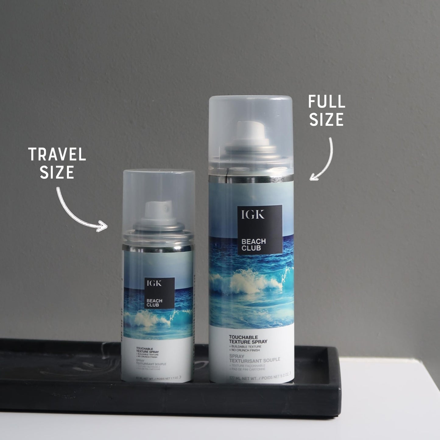 IGK Beach Club Touchable Texture Spray Travel Bundle – Lightweight Hold & Volume (5 oz + 1.7 oz) – Vegan & Cruelty-Free