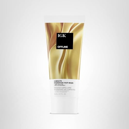 IGK Offline 3-Minute Hydration Hair Mask | Moisture, Nourishment & Shine | Vegan & Cruelty-Free | 6.7 oz