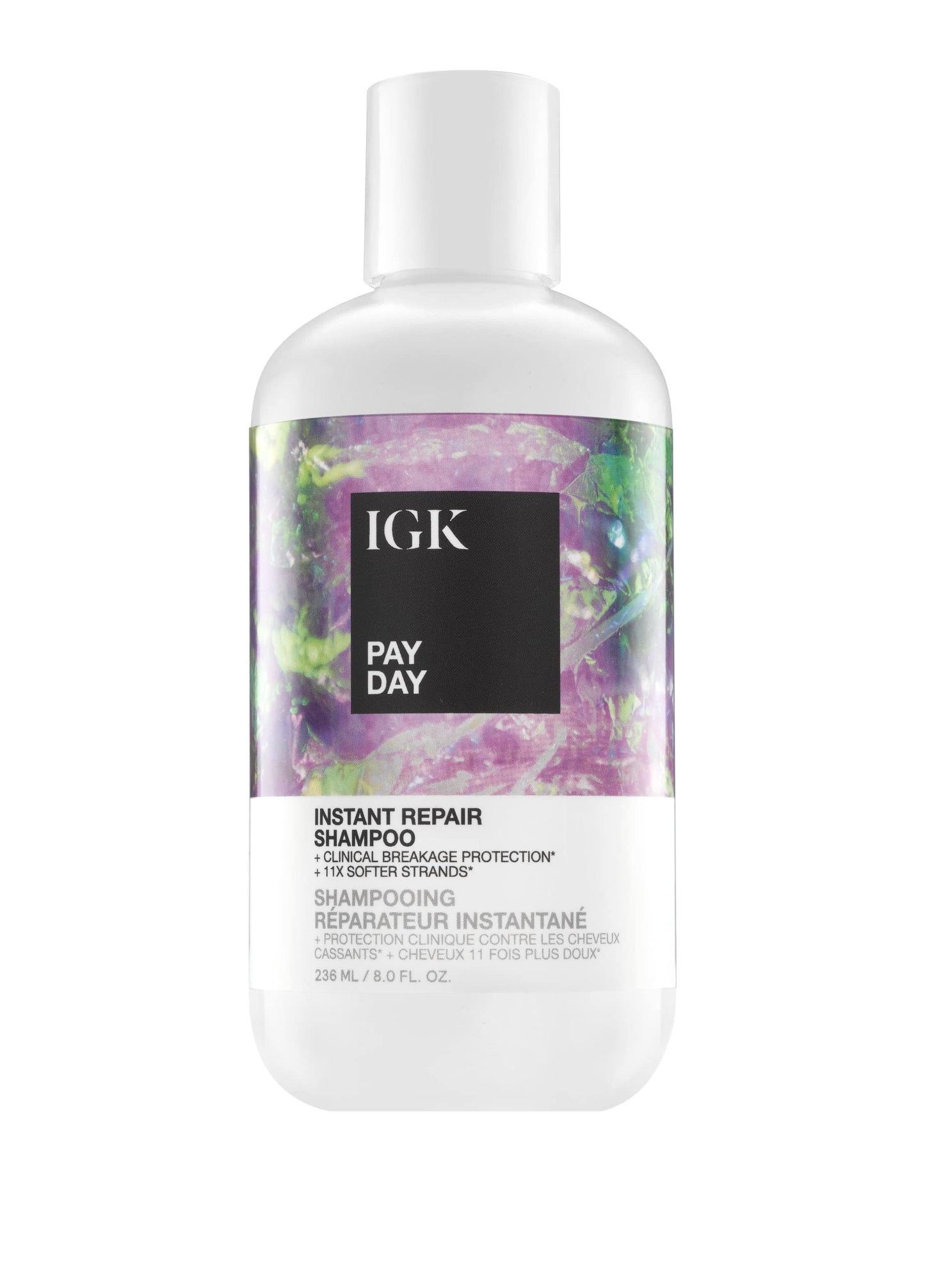 IGK PAY DAY Instant Repair Shampoo | Bond-Building + Vegan Silk | 8 Oz