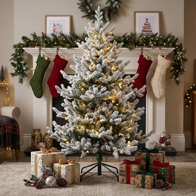 Snowy Spruce 7Ft Pre Lit 500 Led Christmas Tree