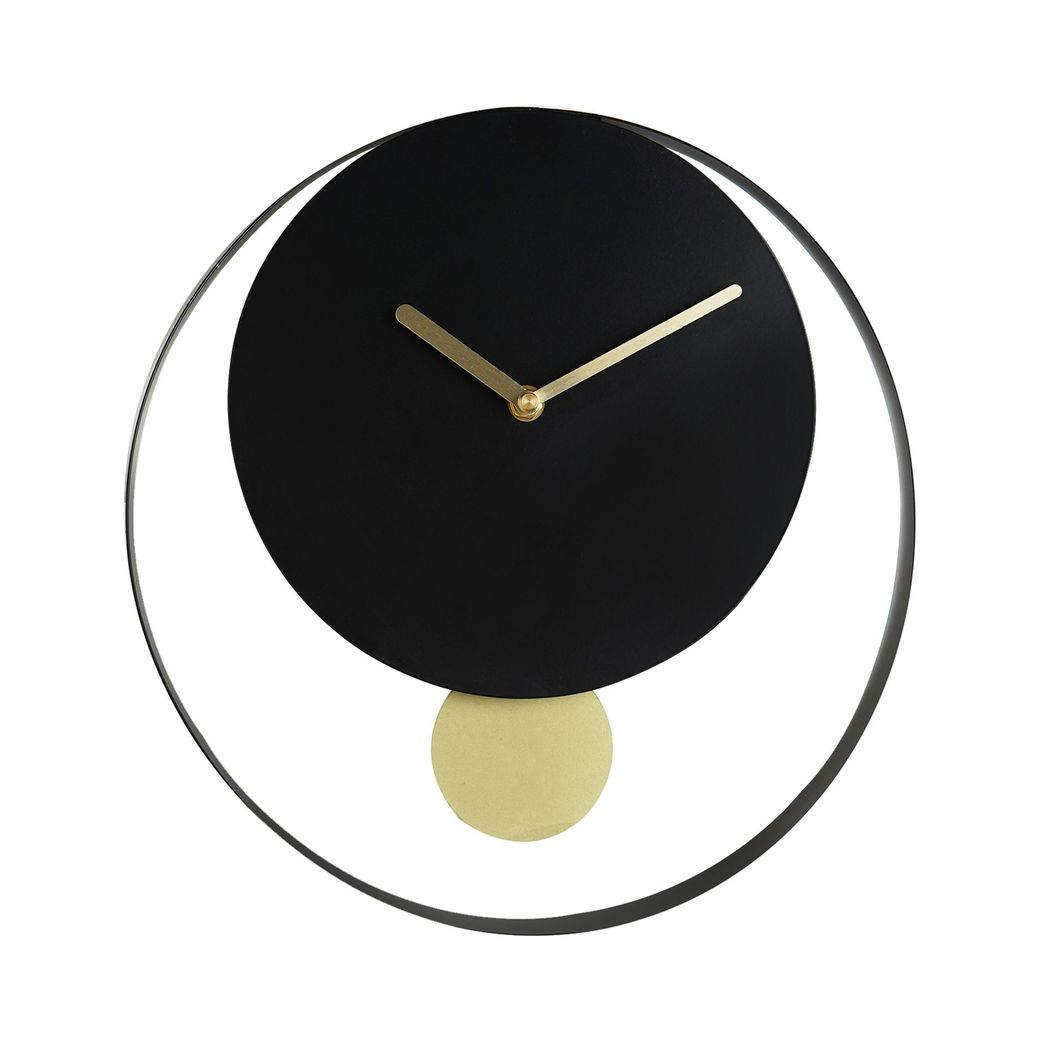 Interval Pendulum Wall Clock 30cm - Black & Gold