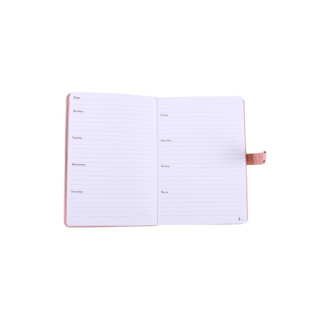 Pink Faux Leather A5 Diary with Lock