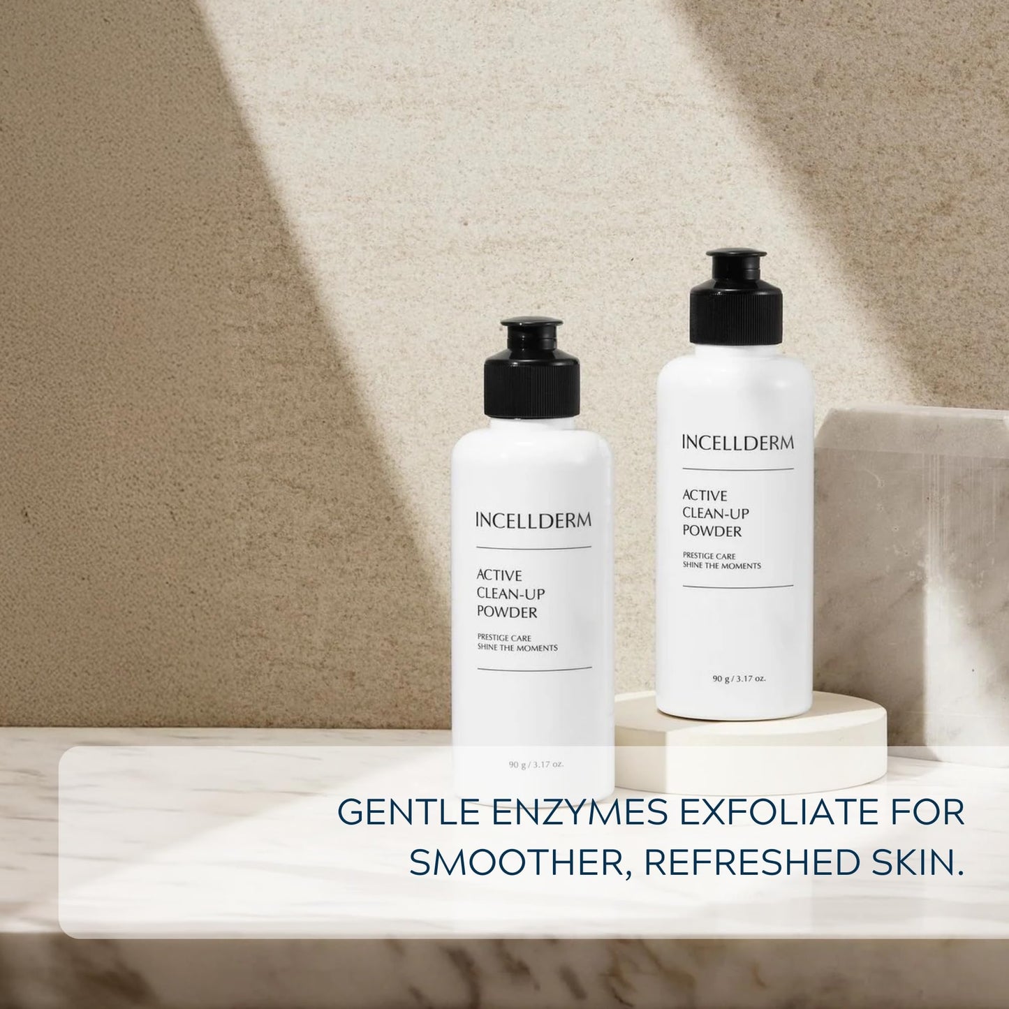INCELLDERM Active Clean-Up Powder 90g | Water-Activated Papain Cleanser