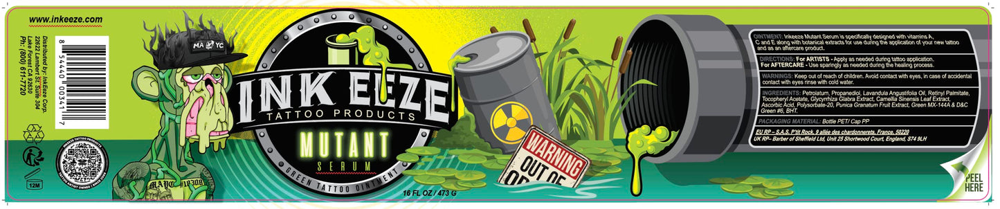 INK-EEZE Mutant Serum Green Tattoo Ointment – Limited Edition NFT, 16oz