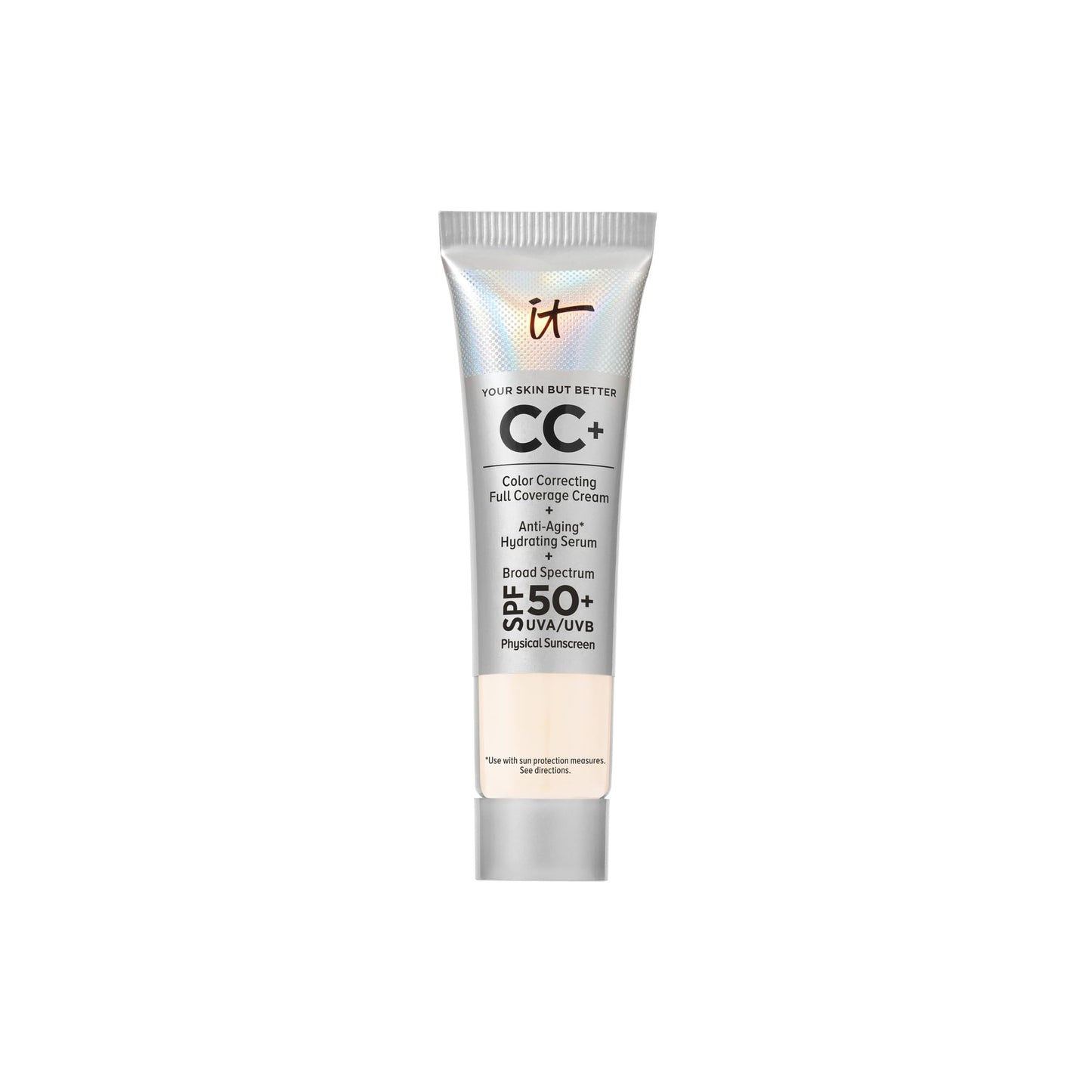 IT Cosmetics CC+ Cream Travel (Fair Porcelain) – SPF 50+ Full Coverage Foundation & Hydrating Serum