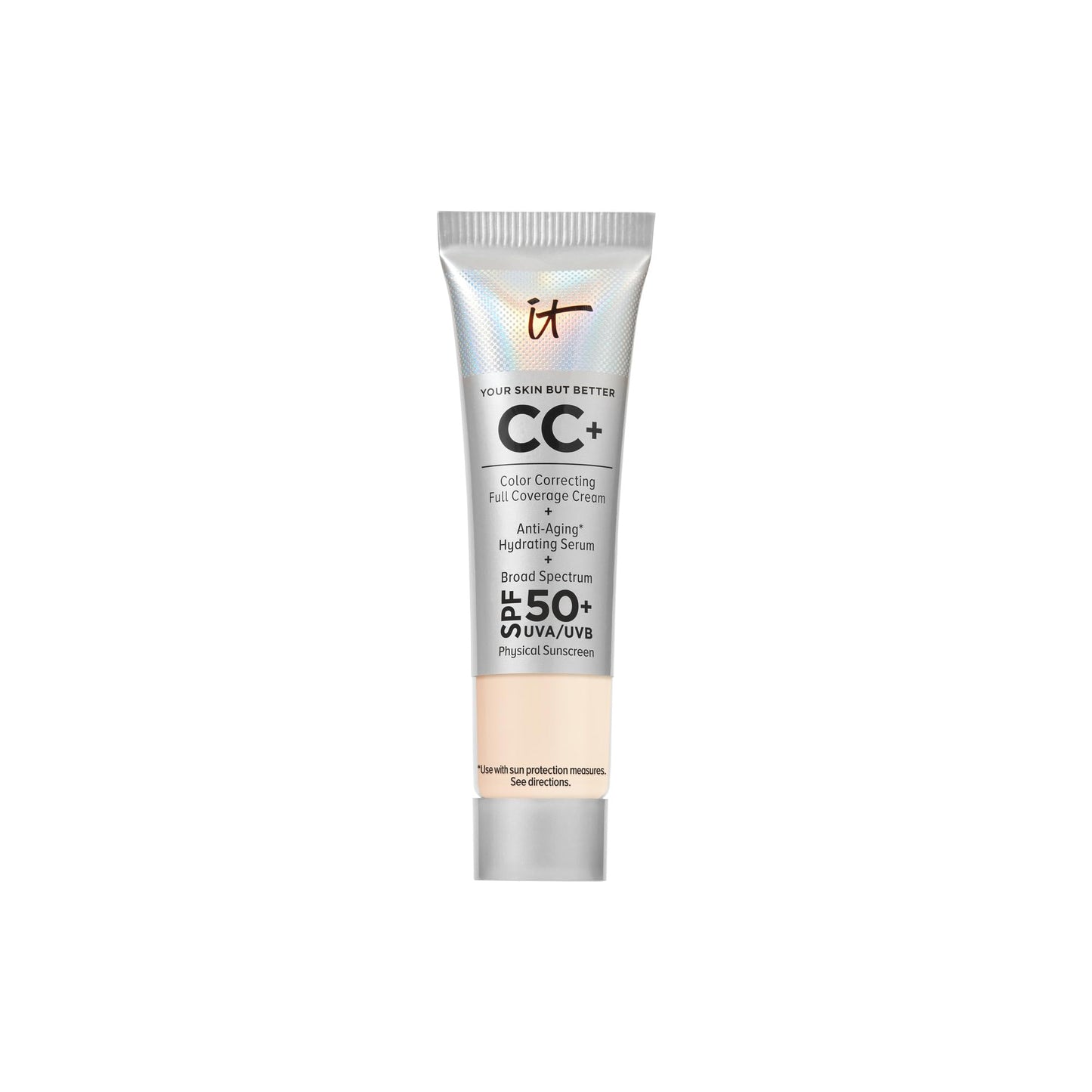 IT Cosmetics CC+ Cream Travel (Fair Light) – SPF 50+ Full Coverage Foundation & Hydrating Serum