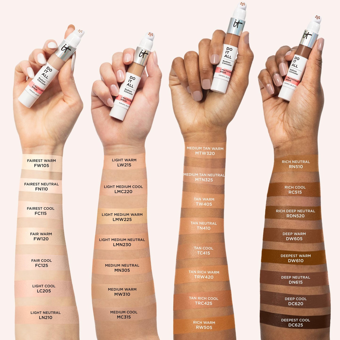 IT Cosmetics Do It All Radiant Concealer — Deepest Warm, 0.2 oz | Creaseless Medium Coverage & Hydration