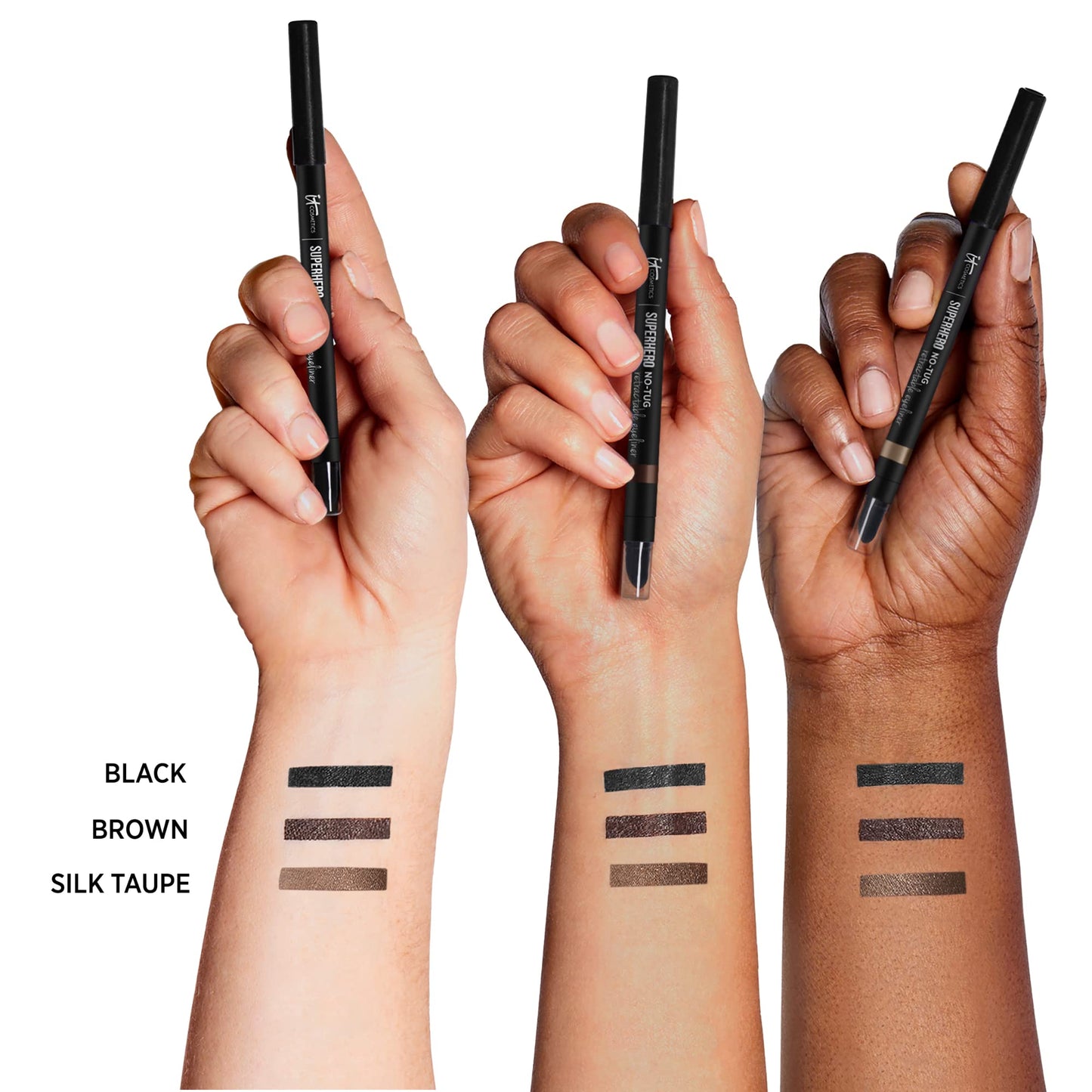 IT Cosmetics Superhero No-Tug Retractable Eyeliner – Brown, Waterproof, All-Day Wear