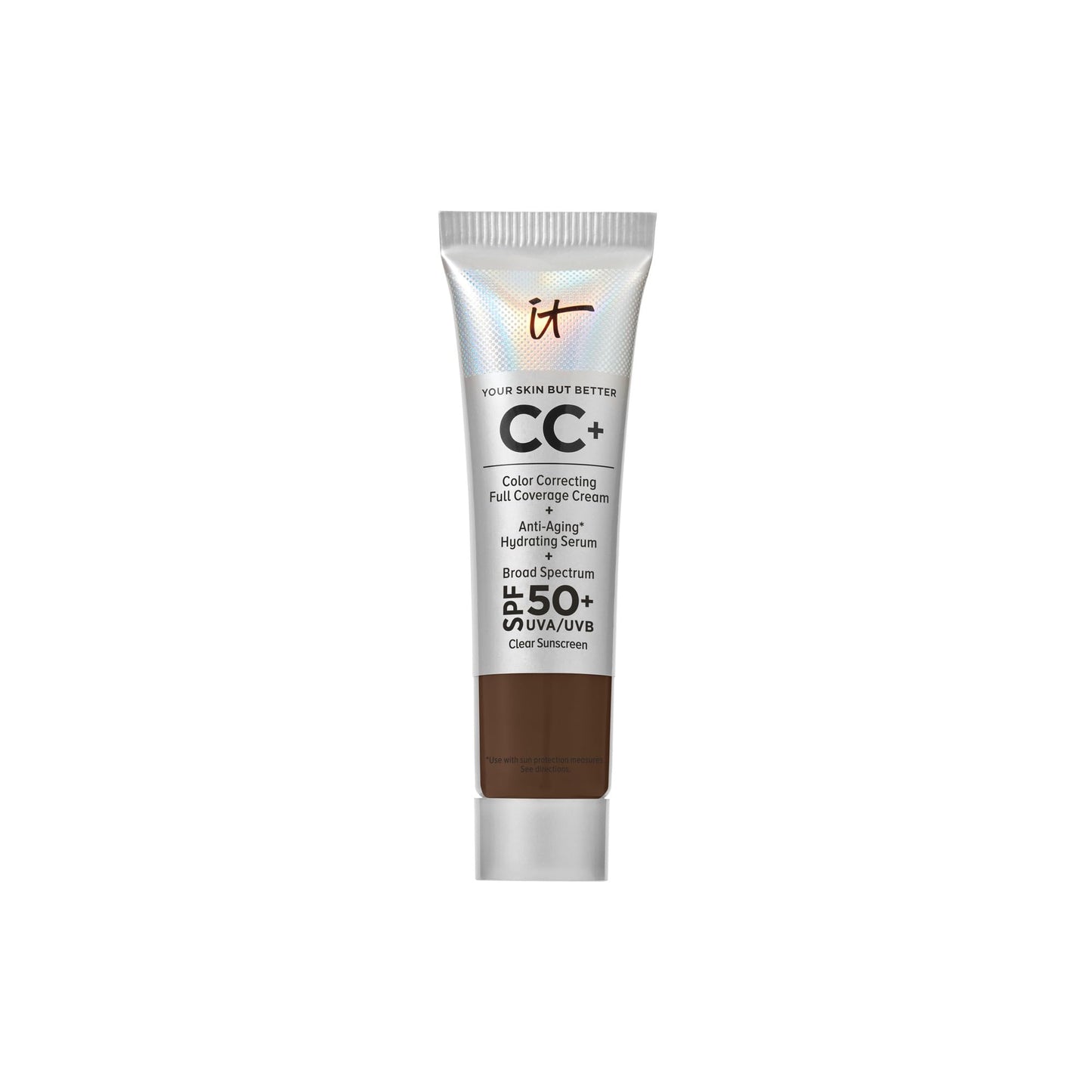 IT Cosmetics CC+ Cream Travel Deep Cool – SPF 50+ Full Coverage Foundation & Anti-Aging Hydrating Serum