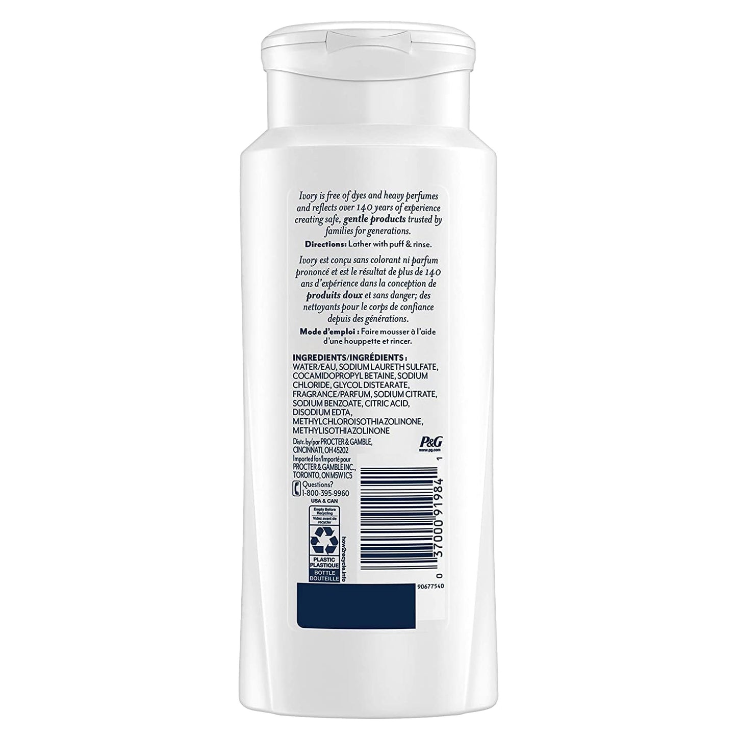 Ivory Scented Body Wash with Aloe, 21 oz (Pack of 6)
