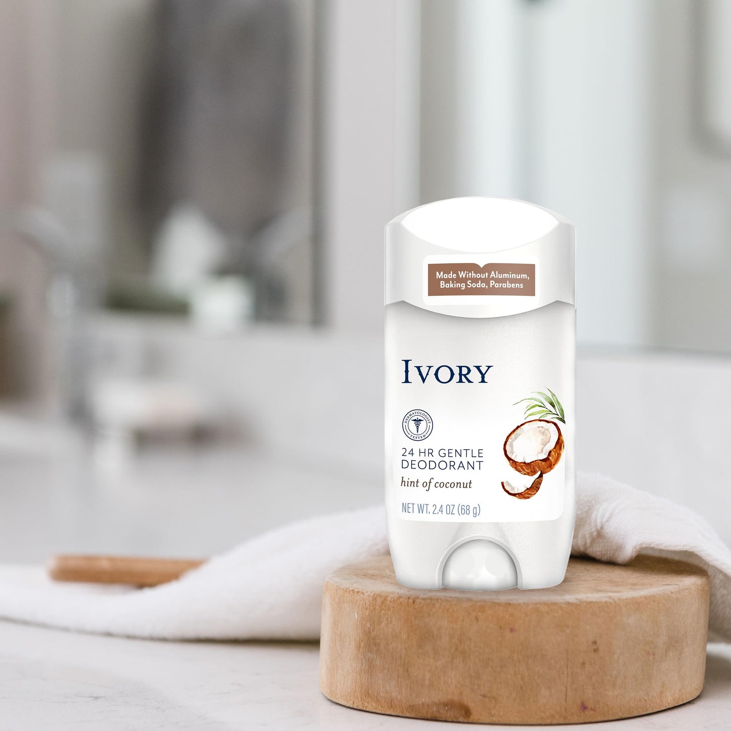 Ivory Aluminum-Free Deodorant with Hint of Aloe — 24h Odor Protection, Pack of 6