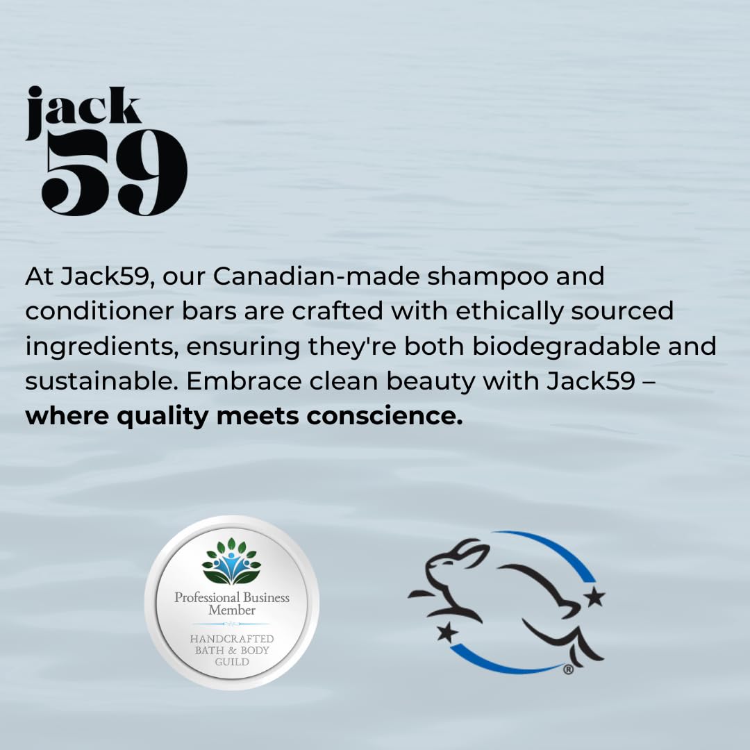 Jack59 All Natural Shampoo & Conditioner Set for Normal Hair – Volume, Shine, and Soothing Scent