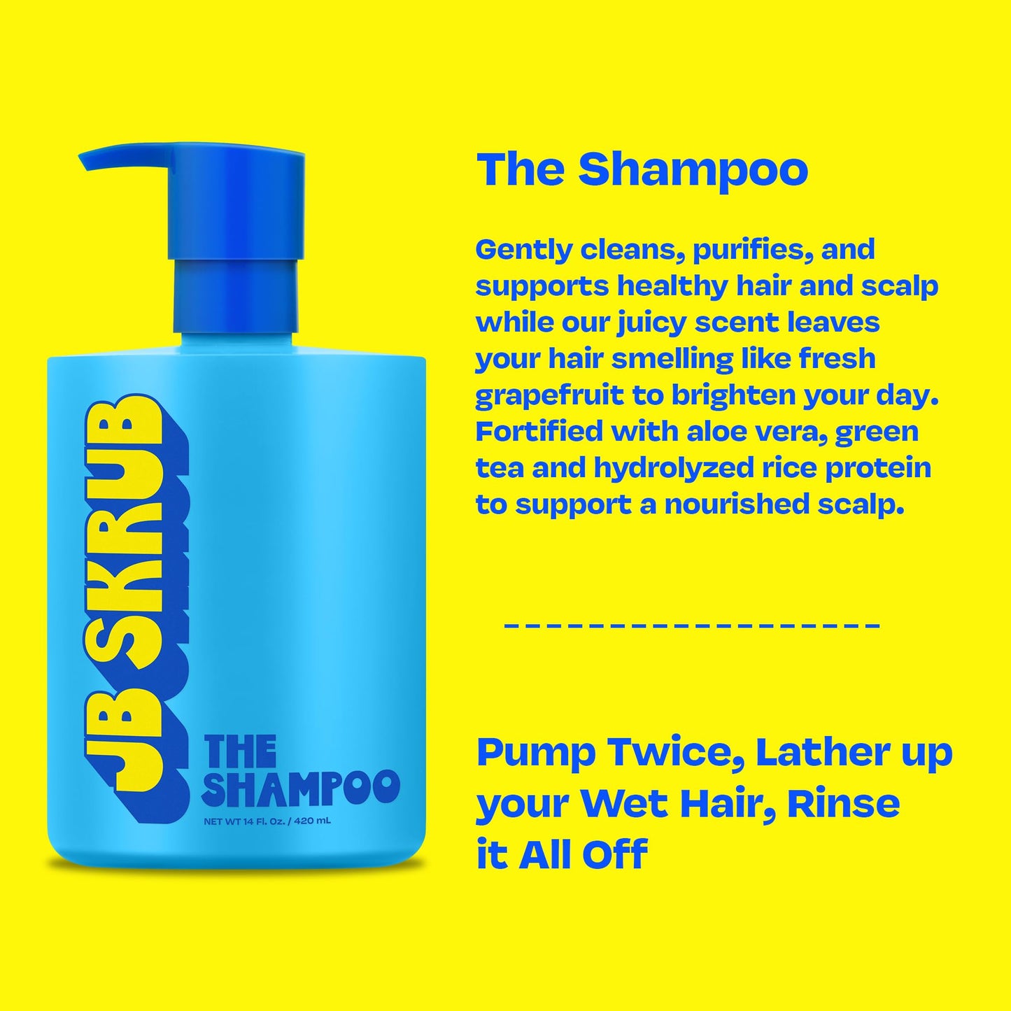 JB SKRUB Kids Shampoo – Aloe Vera & Green Tea, Sulfate-Free, 14 oz