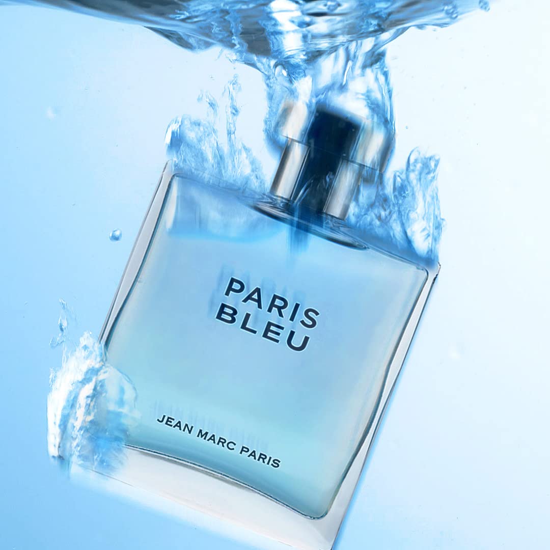 Jean Marc Paris Paris Bleu Homme Eau de Toilette Spray – 3.4 oz | Bergamot, Lavender & Leather