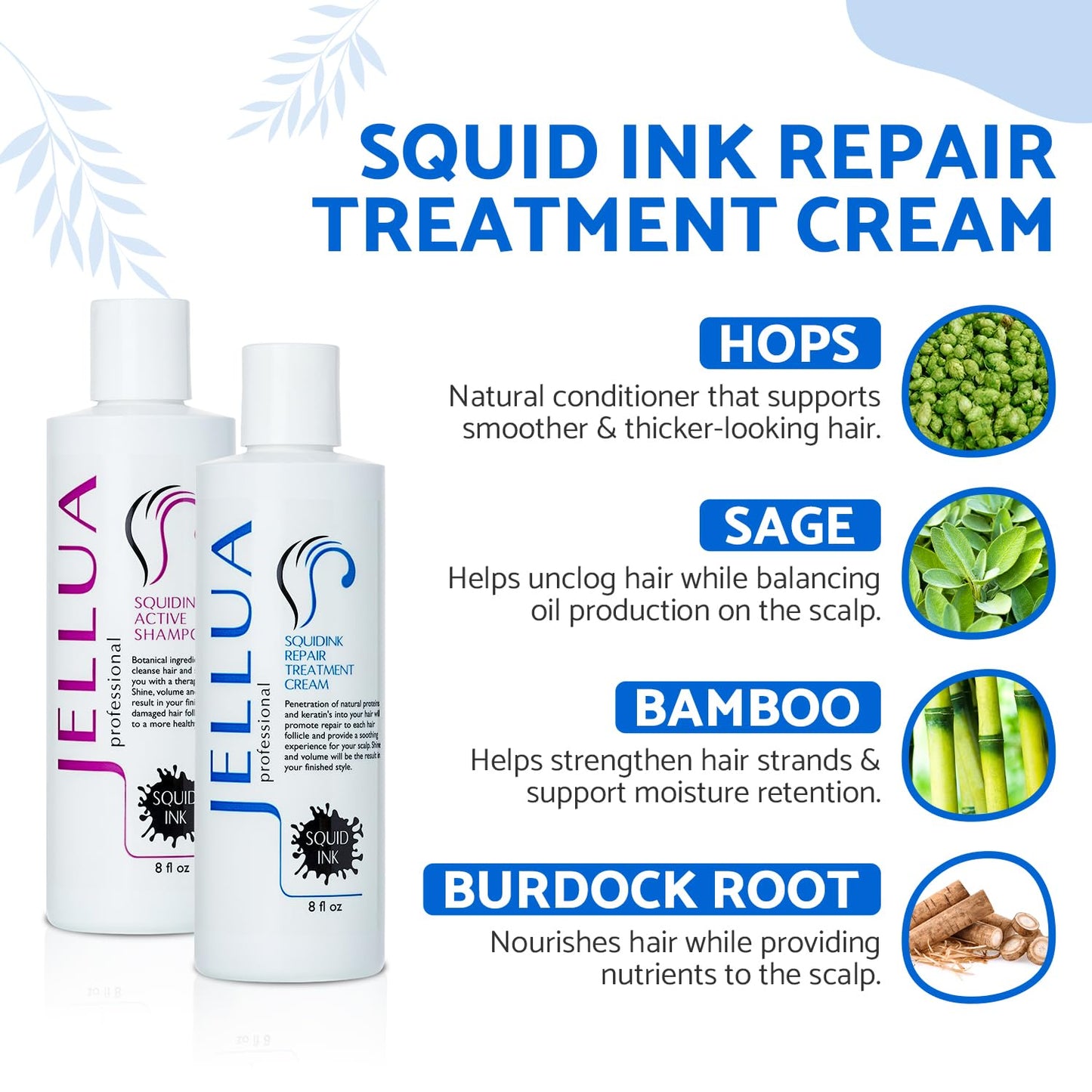Jellua Squid Ink Active Shampoo & Repair Cream Duo – 8 oz