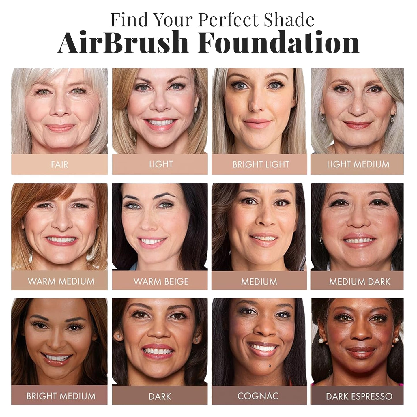 MagicMinerals AirBrush Foundation Set by Jerome Alexander – 3pc with Primer, Foundation & Kabuki Brush