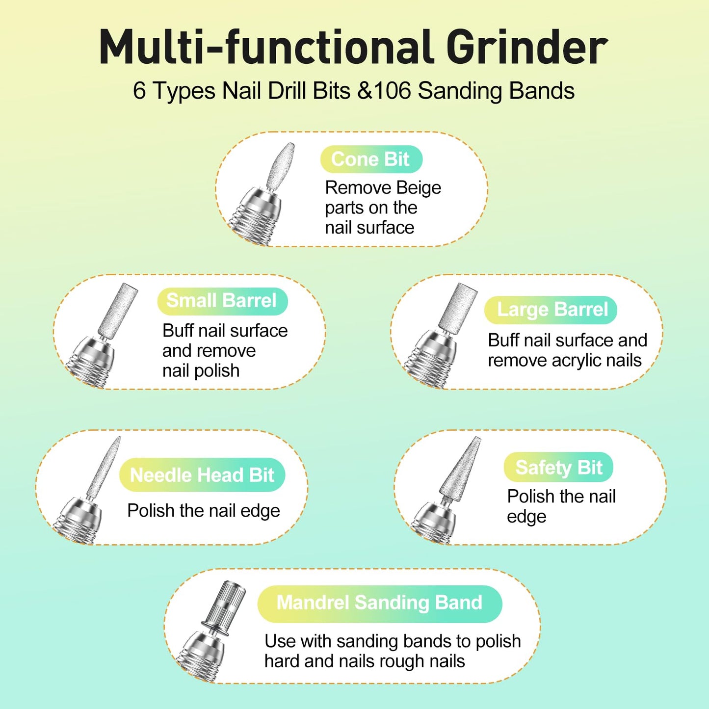 JIASHENG 30,000 RPM Nail Drill – Pro E-File Kit (Grey)