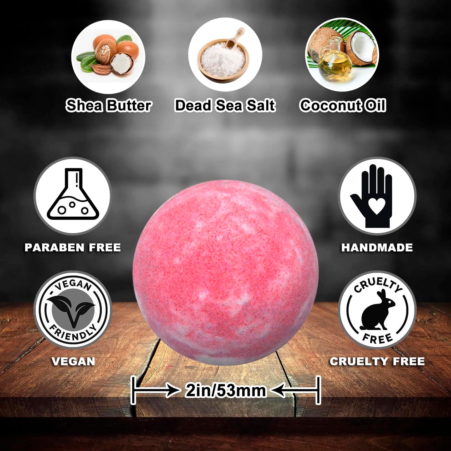 Joanne Arden Organics Bath Bomb Gift Set – 50 Individually Wrapped, Organic & Sulfate-Free