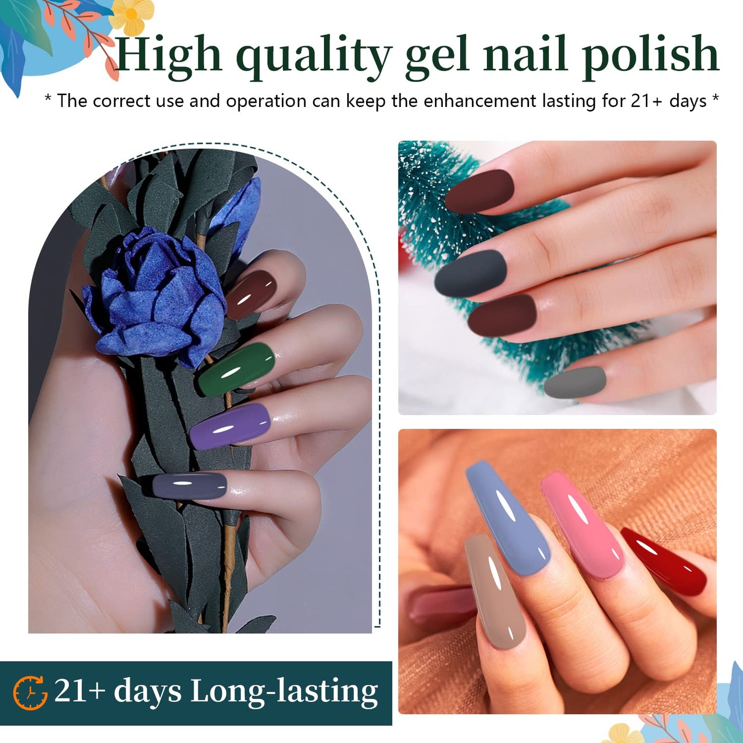 JODSONE 32 Color Gel Nail Polish Set with UV LED Light | Home Manicure Kit