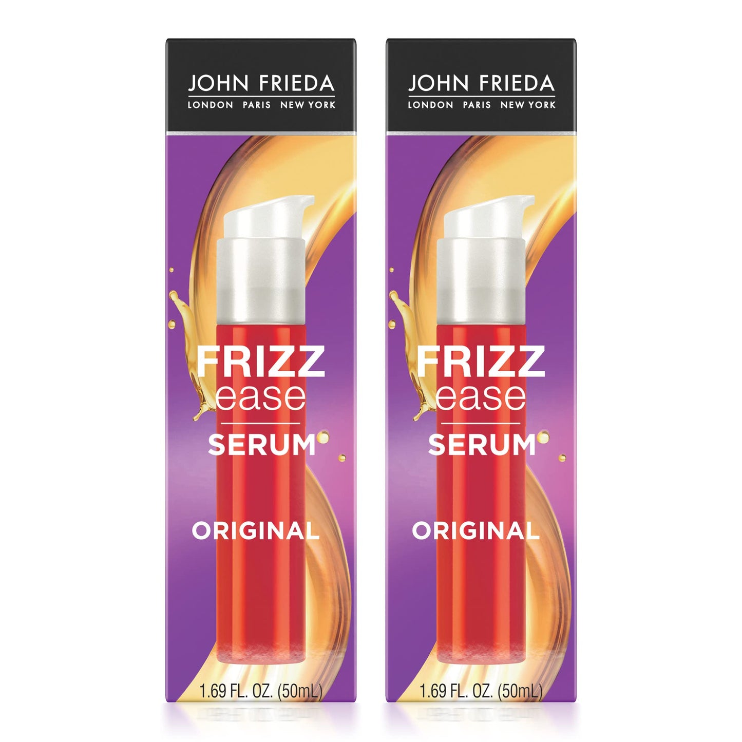 John Frieda Frizz Ease Original Hair Serum – Frizz, Heat & Humidity Protection + Shine (1.69 oz, Pack of 2)
