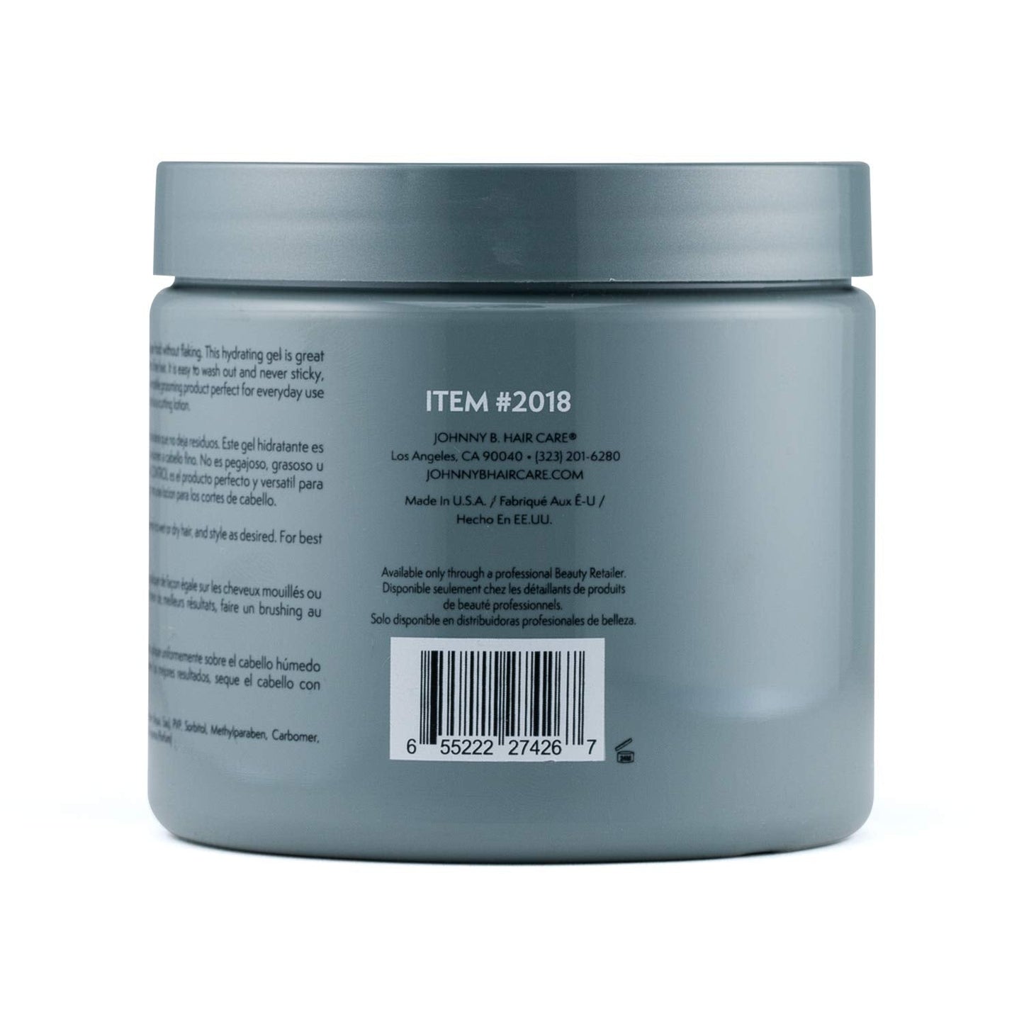 JOHNNY B. Control Alcohol-Free Gel – Strong Hold for All Hair Types (16 oz)