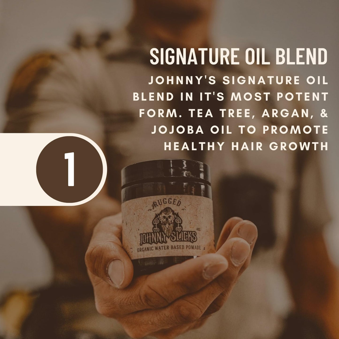 Johnny Slicks Water Based Pomade – Strong Hold, High Shine, All-Natural Styling for Men | US Made, Veteran-Owned