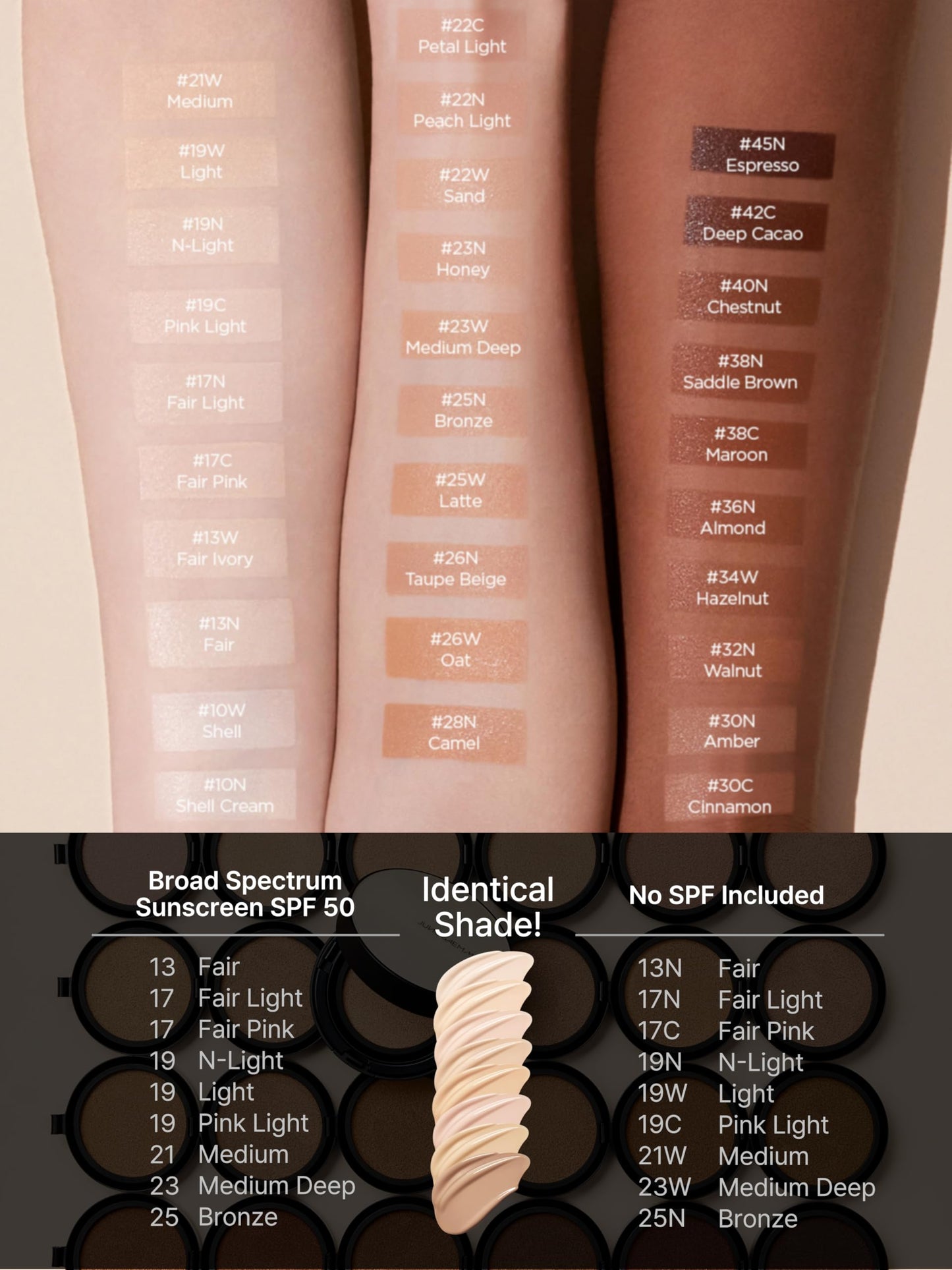 JUNG SAEM MOOL Essential Skin Nuder Cushion 21 Medium – Refill Only, SPF 50, Natural Radiant Finish