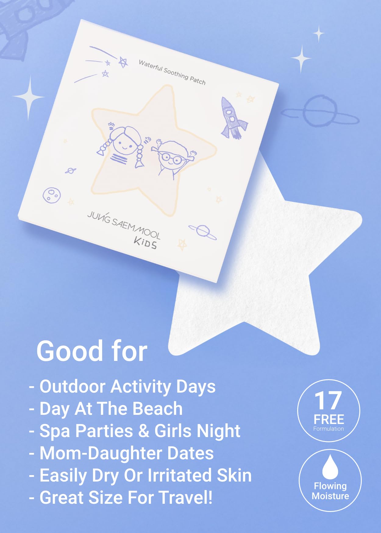 JUNG SAEM MOOL Kids Waterful Patch Star 10ea – Soothing Hydration for Delicate Skin