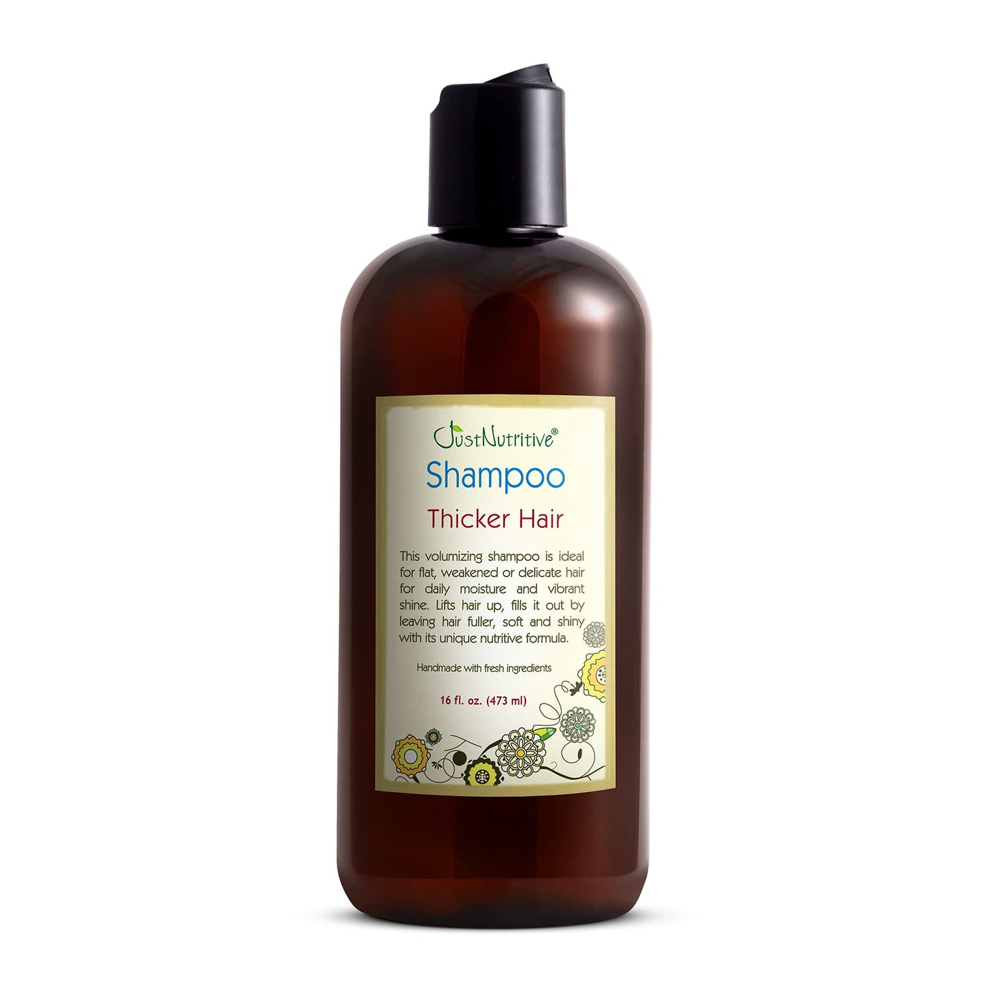 Just Nutritive Thicker Hair Shampoo — Hair Thickening & Growth Support (16 oz)