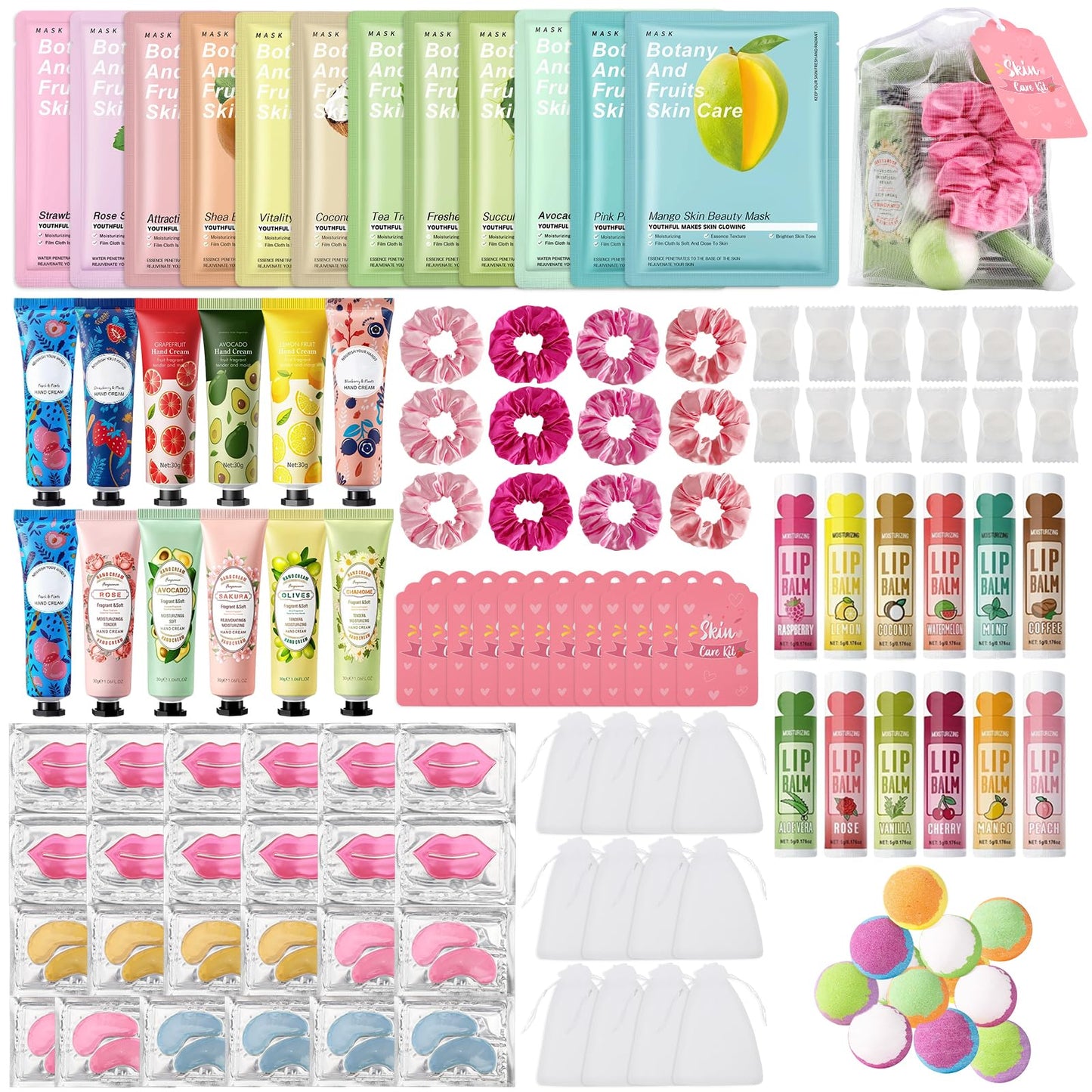 Jutqut 108-Piece Spa Party Set for Girls – Masks, Towels, Headbands & More
