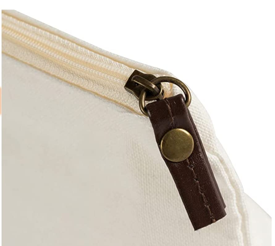 Juvale Canvas Makeup Bag 12 Pack – 11.75 x 5.5 in White Cotton Zipper Pouches