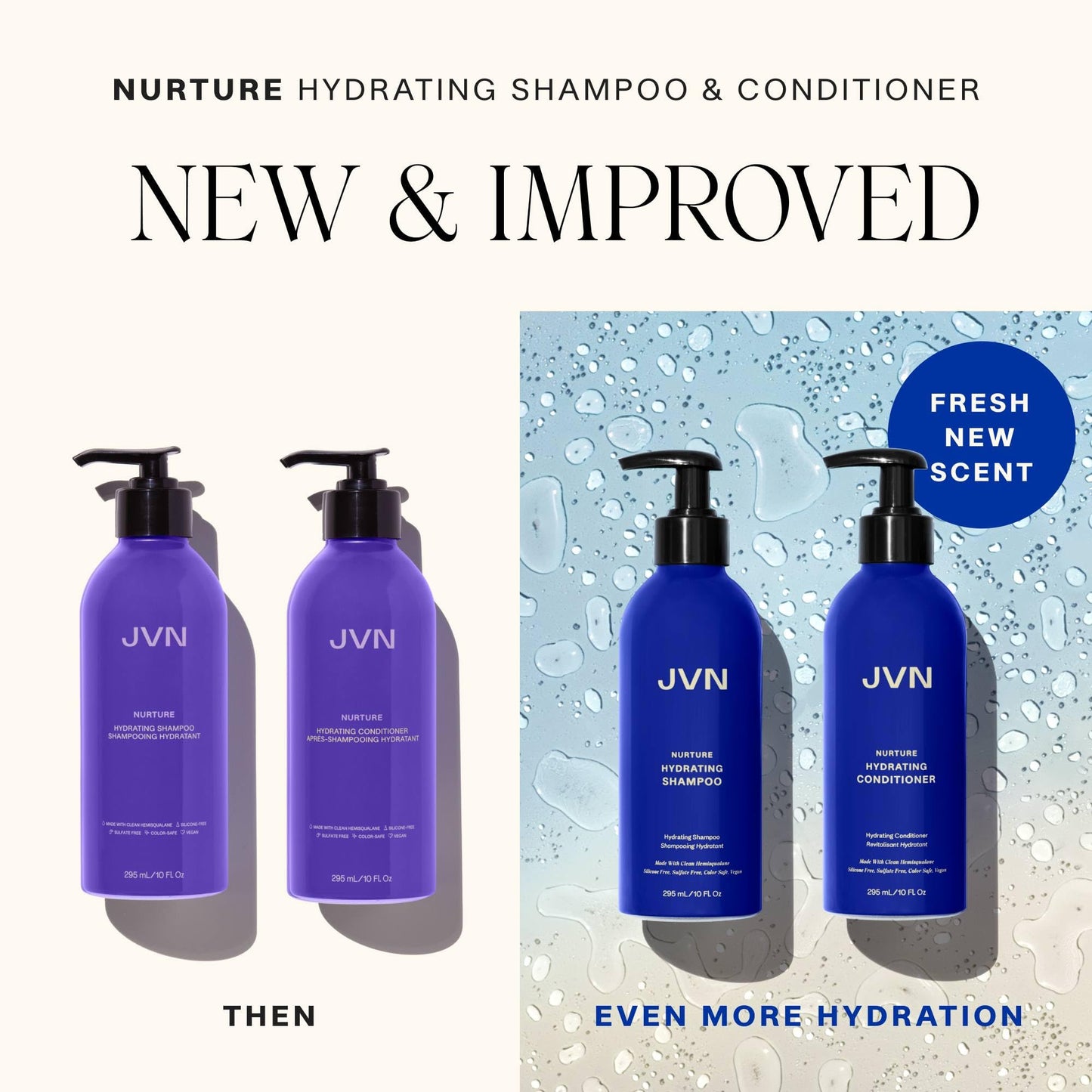 JVN Nurture Hydrating Conditioner - Detangles, Deep Moisture, Color Safe, 10 oz