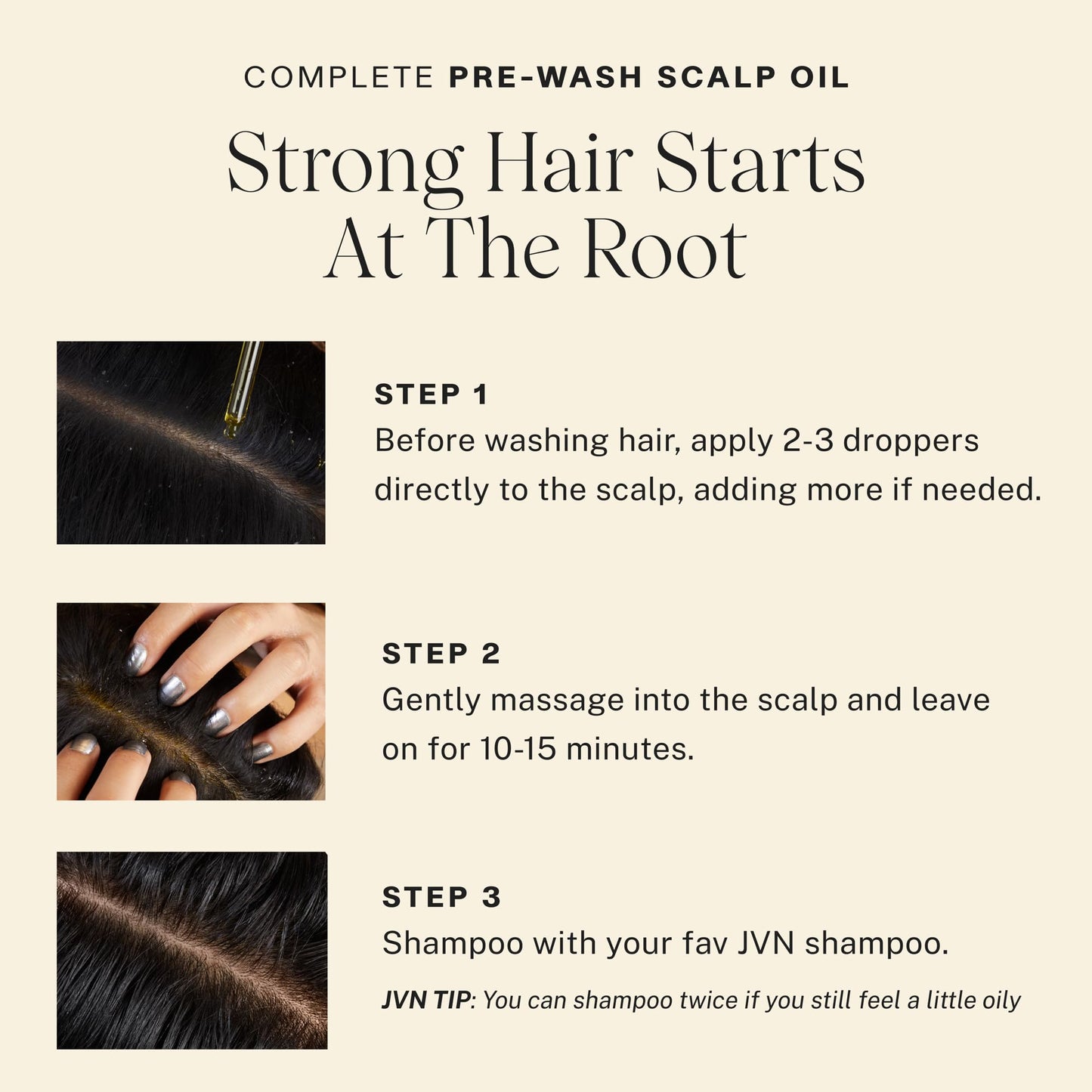 JVN Complete Pre-Wash Scalp Oil – Silicone-Free Clarifying & Strengthening Treatment, 1.7 Fl Oz