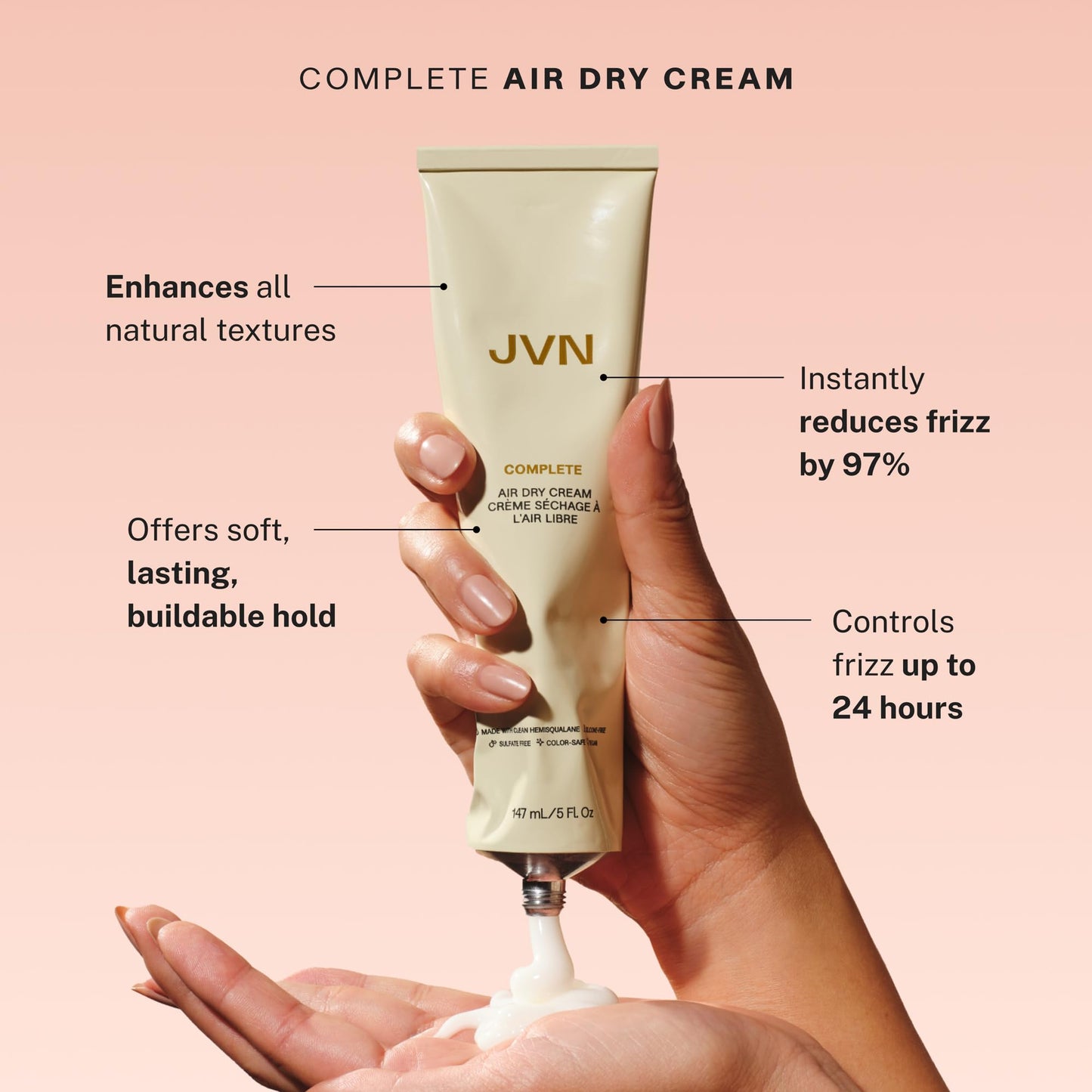 JVN Trusted Trio Travel Essentials Hair Care – Silicone Free with Air Dry Cream, Recovery Serum & Pre-Wash Scalp Oil