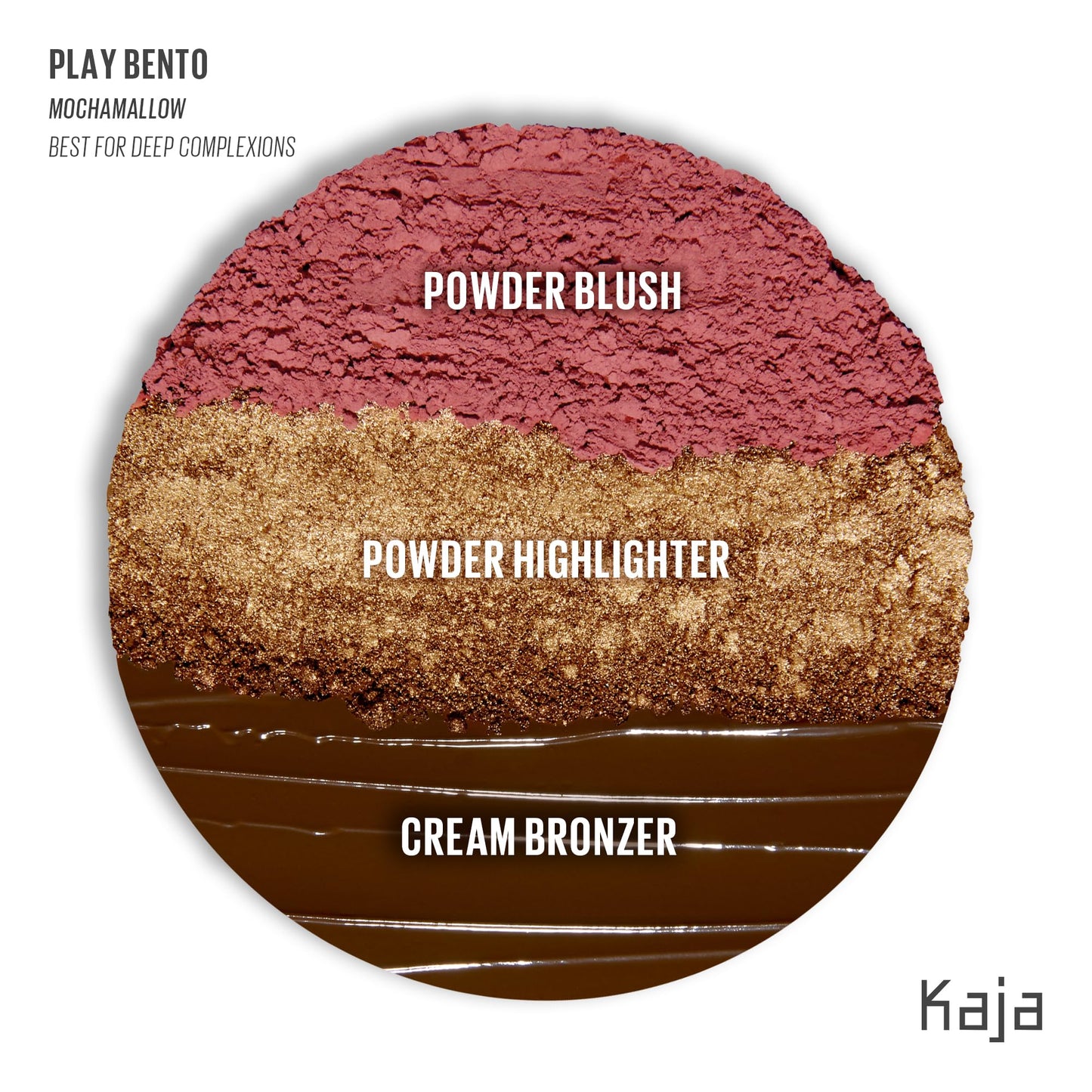 KAJA Play Bento Mochamallow 3-Color Palette — Blusher, Highlighter & Cream Bronzer
