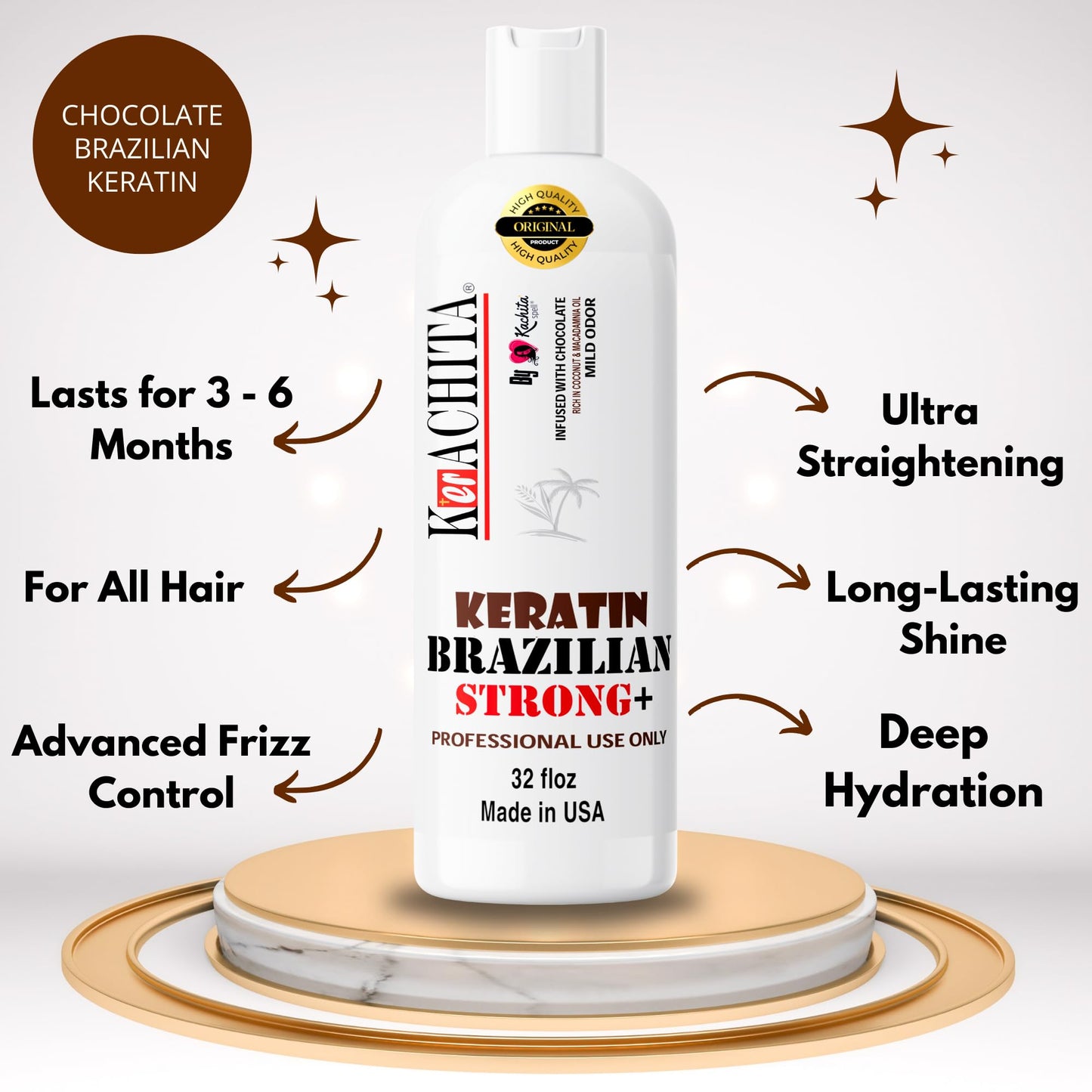 KERACHITA Brazilian Keratin Chocolate Strong - Hair Smoothing Treatment 1 Litre