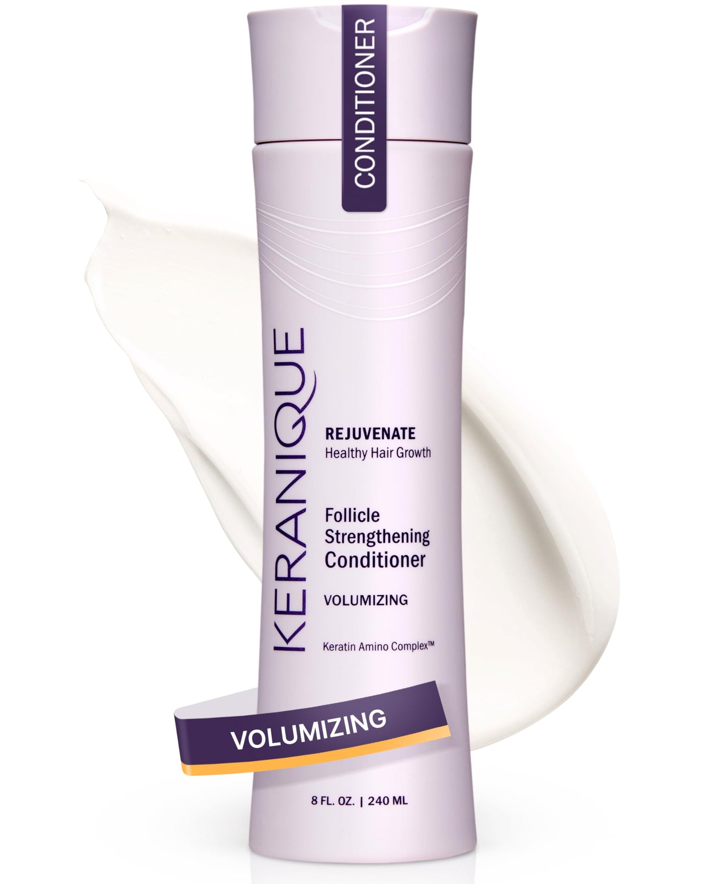 Keranique Volumizing Keratin Conditioner for Thinning Hair – Keratin Amino Complex, Sulfate/Dye/Paraben Free, 8 fl oz