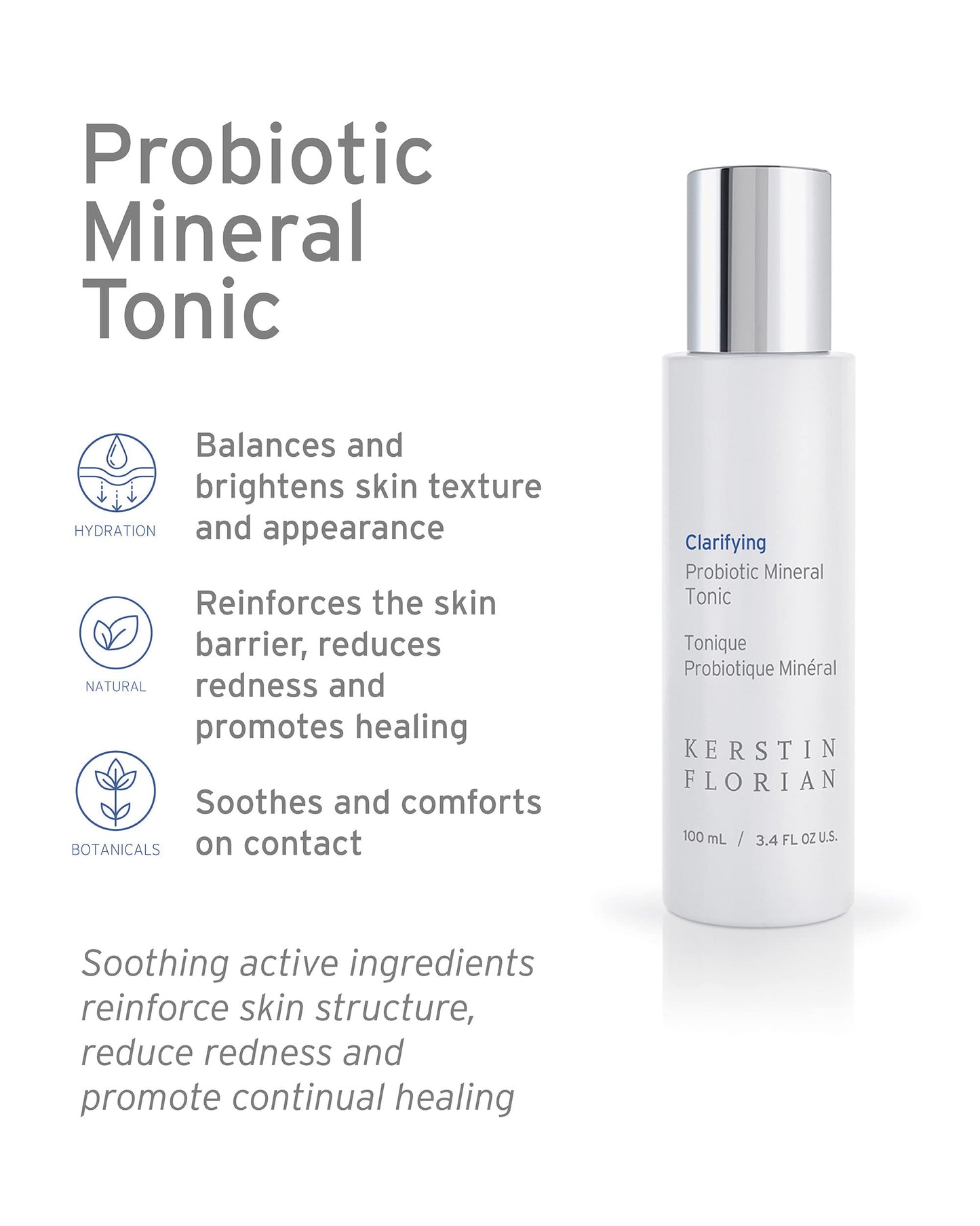 Kerstin Florian Clarifying Probiotic Mineral Tonic – Detoxifying Toner for Oily Skin & Clear Pores
