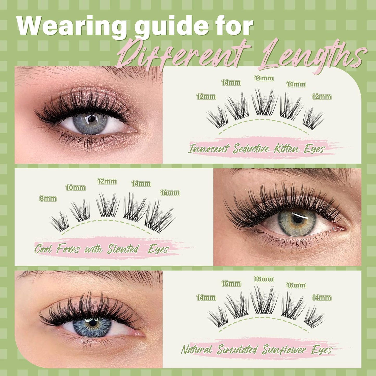 KEYYOU Angel Lash Clusters Kit – D Curl 144Pcs, Invisible Band, Waterproof DIY Lash Kit